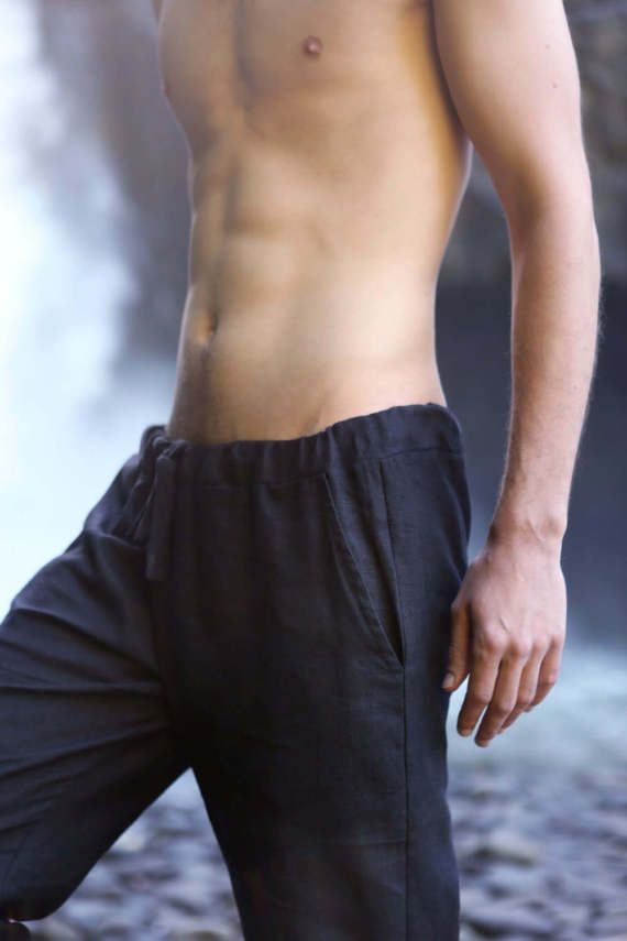 Men’s linen pants MOUNTAIN ASH in Black