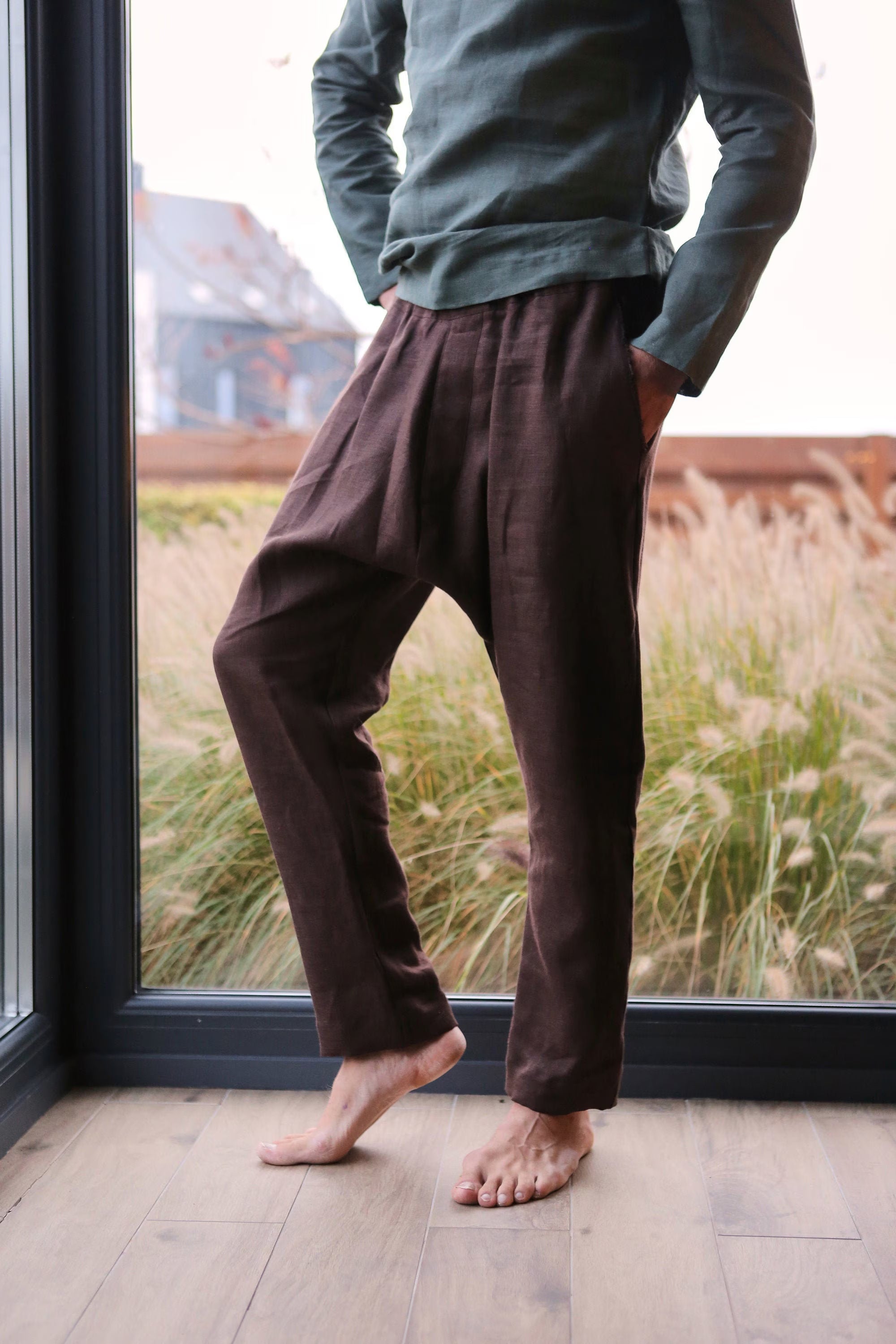 Men’s baggy linen pants HAWTHORN - IN STOCK