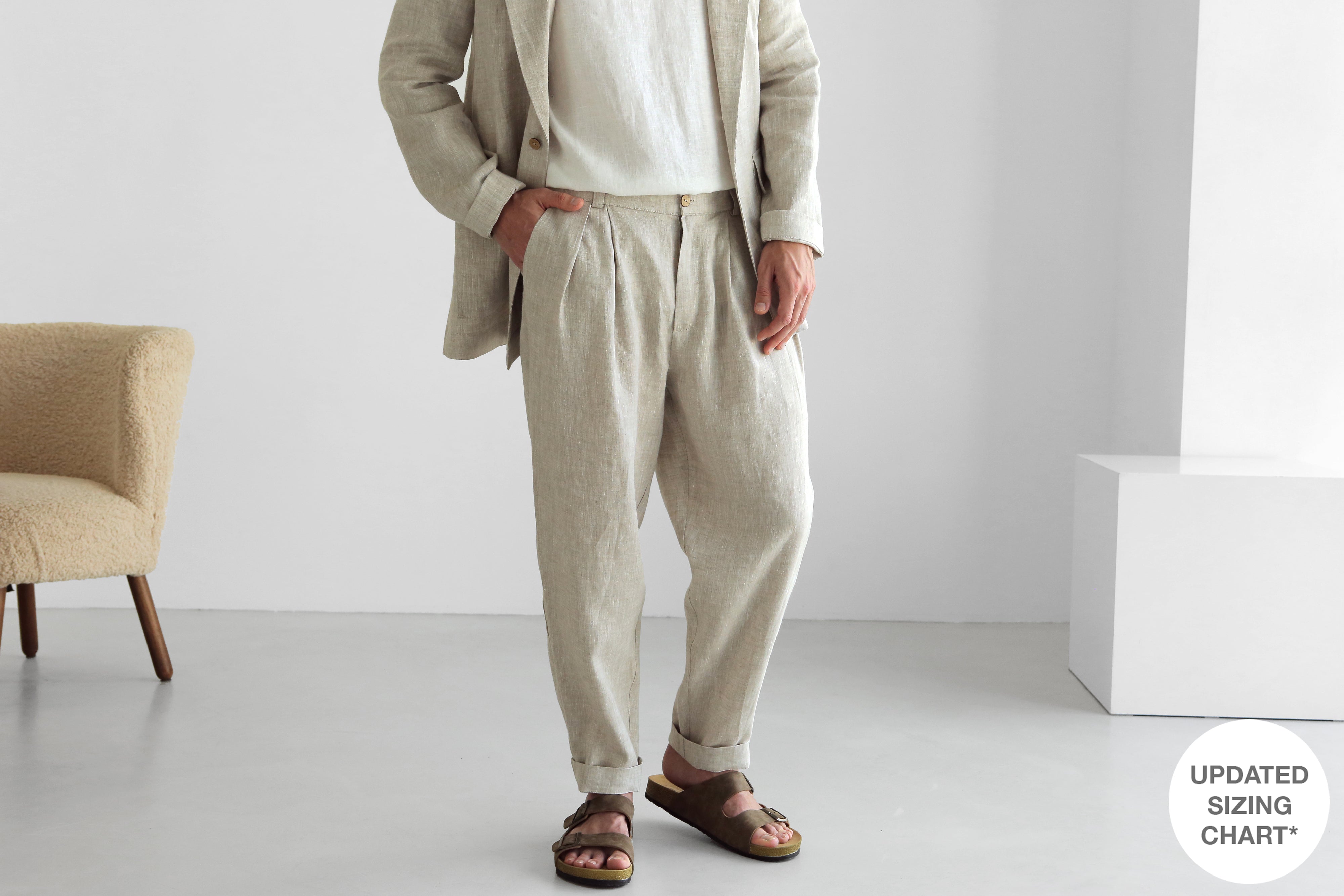 Loose Pleated Pants CEDAR in Beige