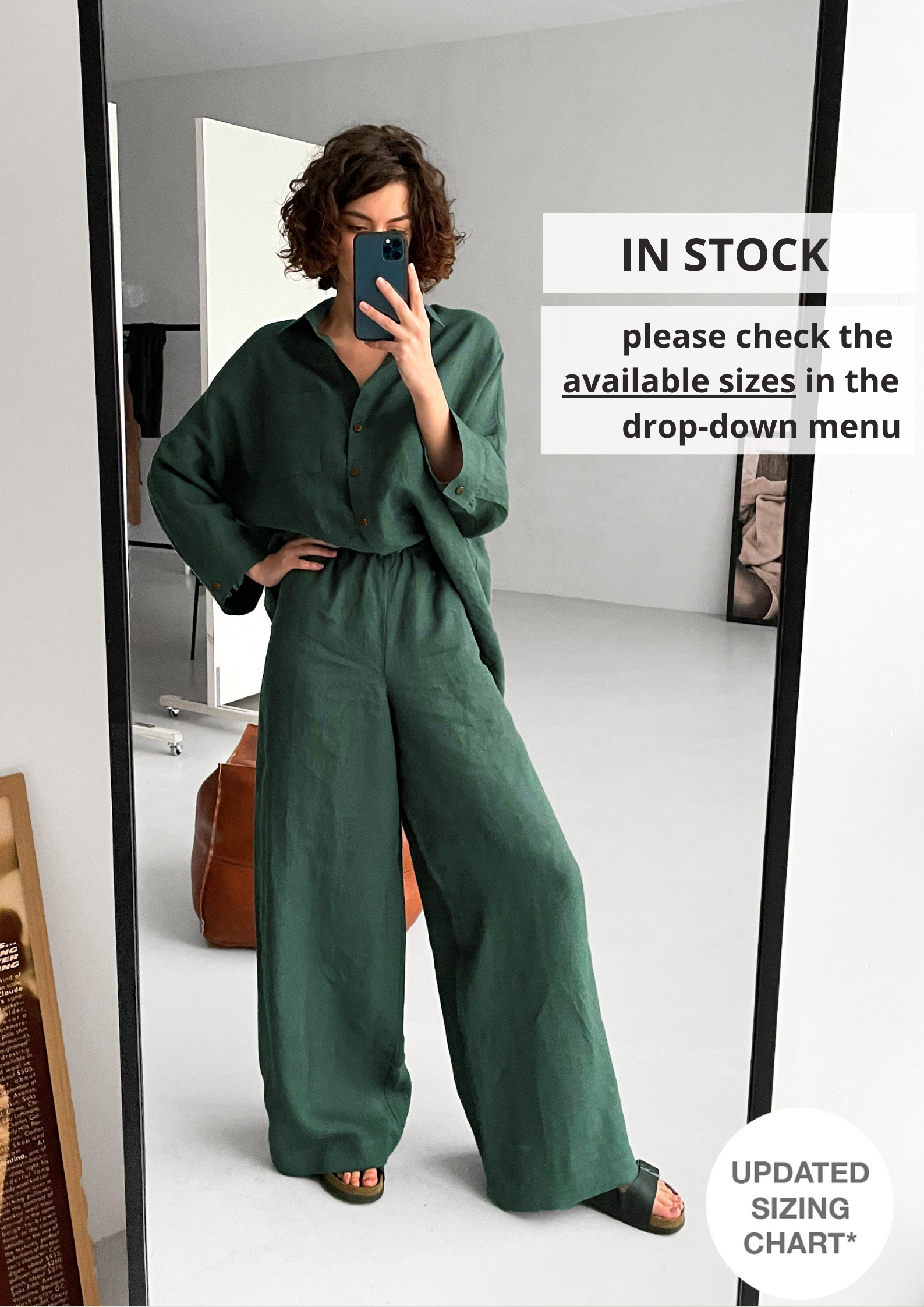Wide-Leg Linen Pants ACAI - IN STOCK