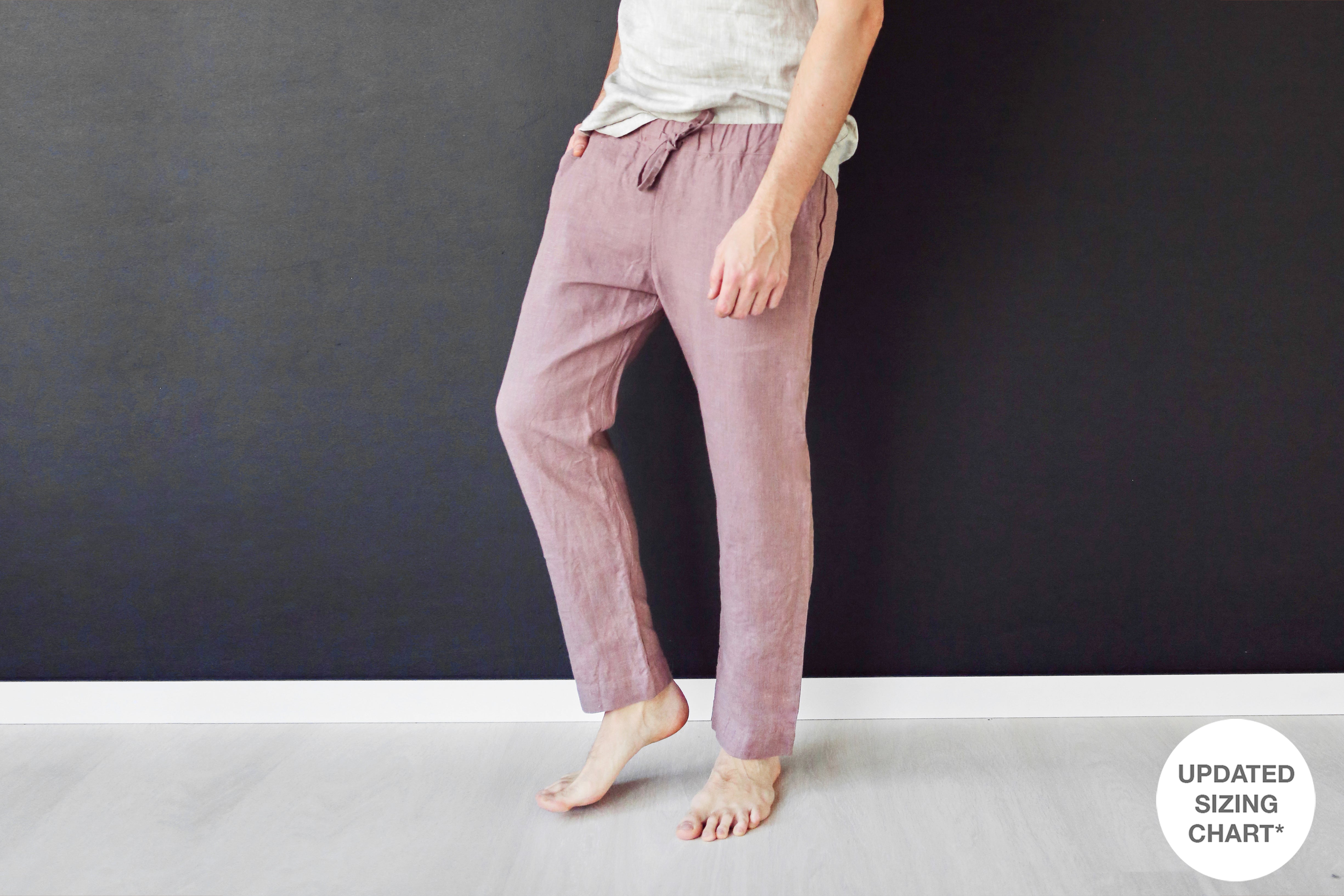 Men’s Straight Leg Linen Pants ASH in Latte