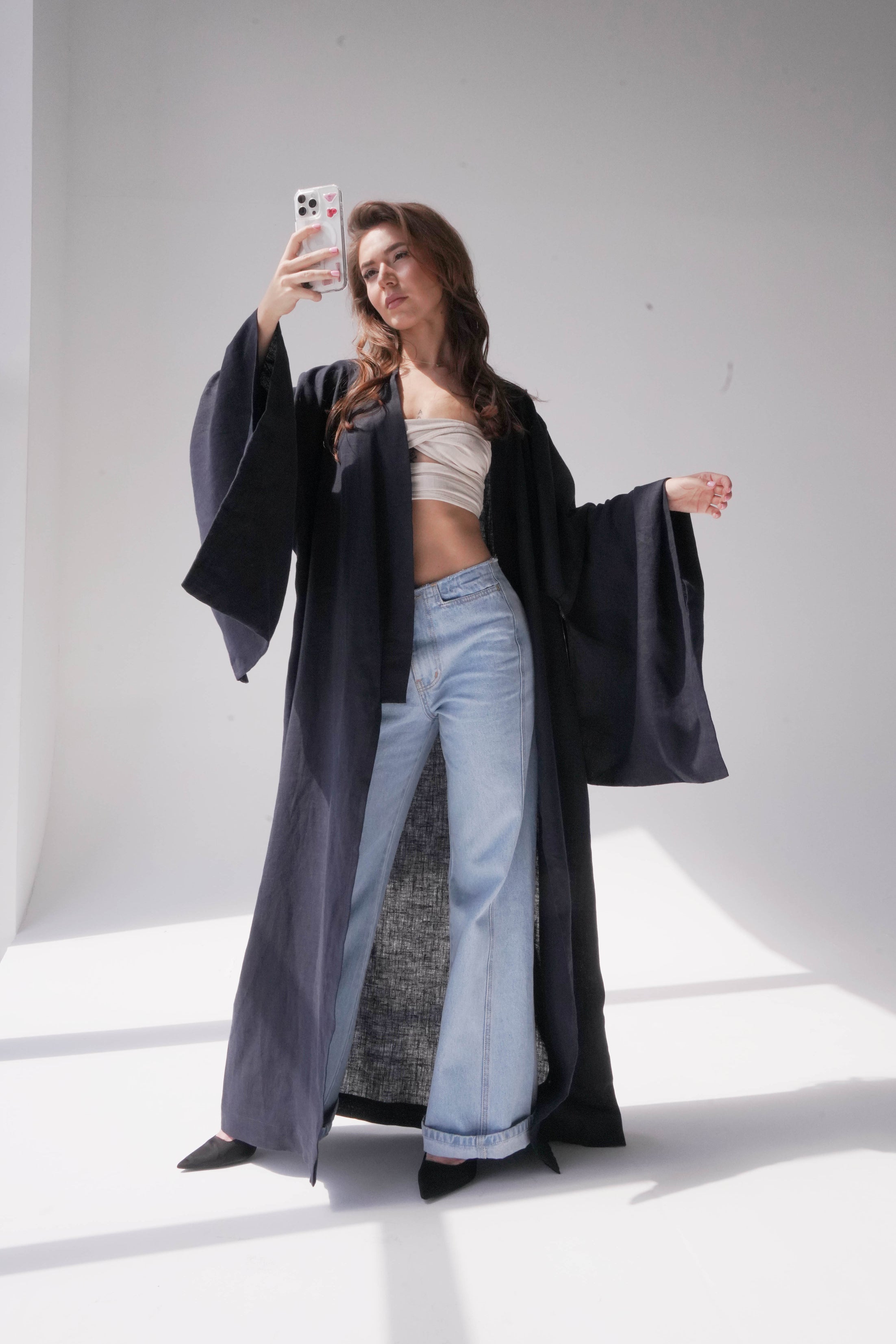 Japanese Style Kimono CAMELIA in Black