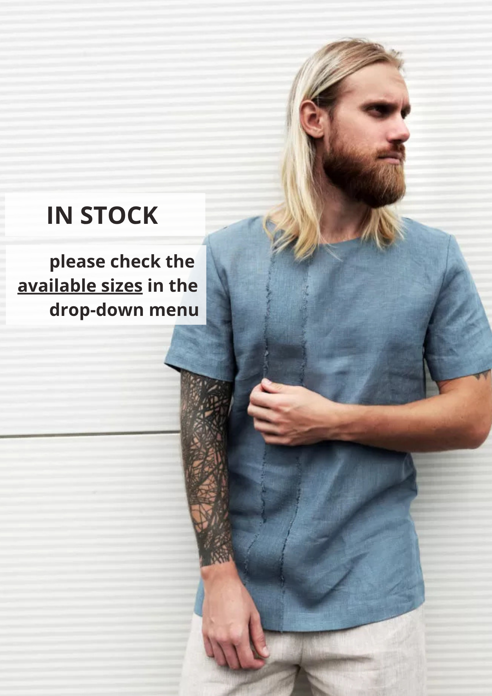 Designer Men’s Linen T-Shirt LINDEN - IN STOCK