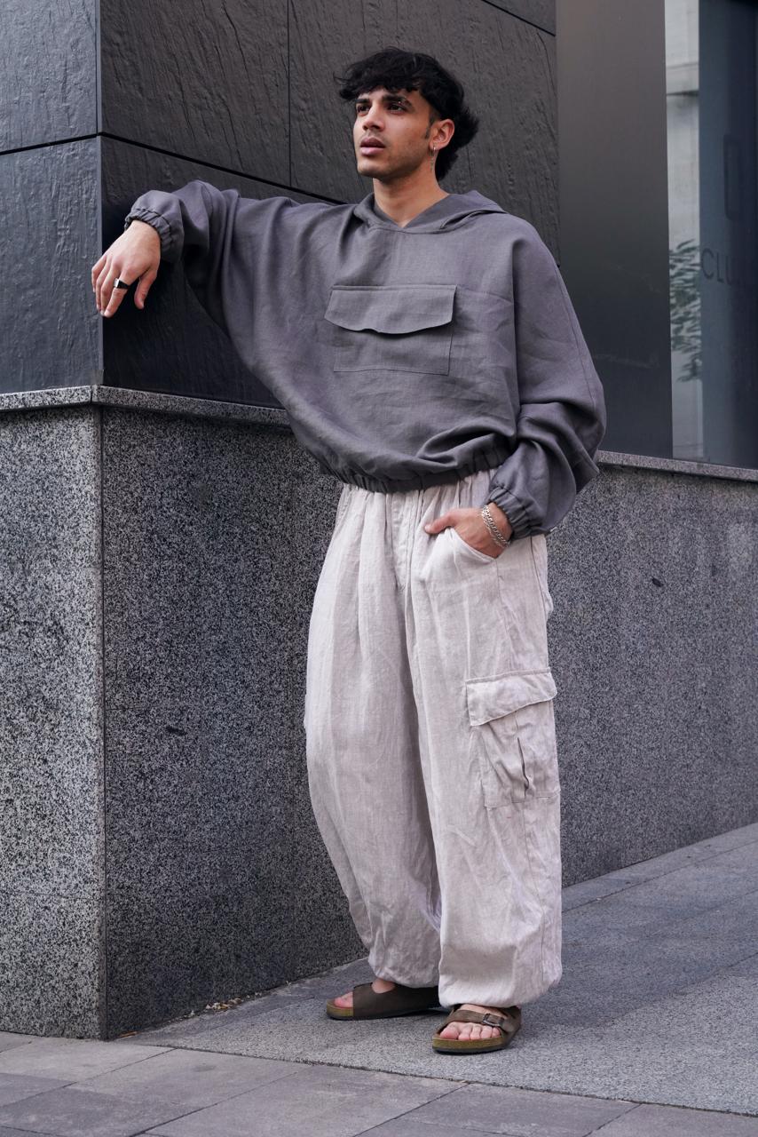 Harem linen pants ANDO in Beige