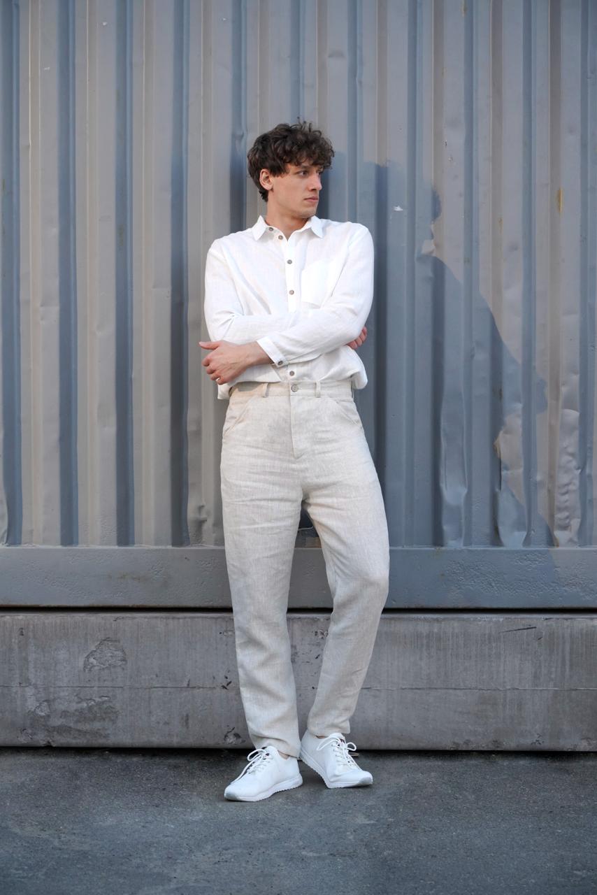 Men’s classic fit trousers LAUREL in Beige