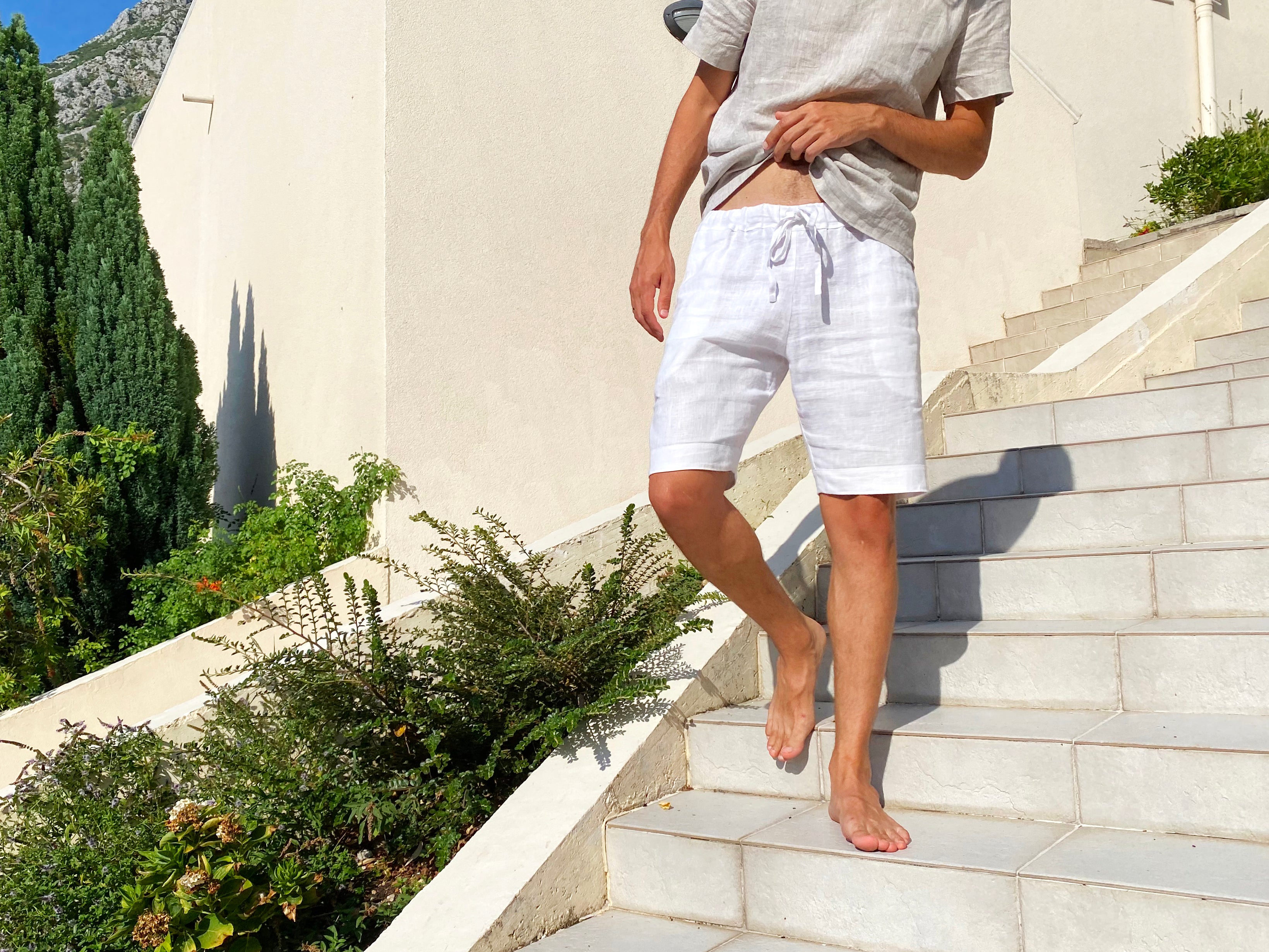 Men’s linen shorts ASH in White