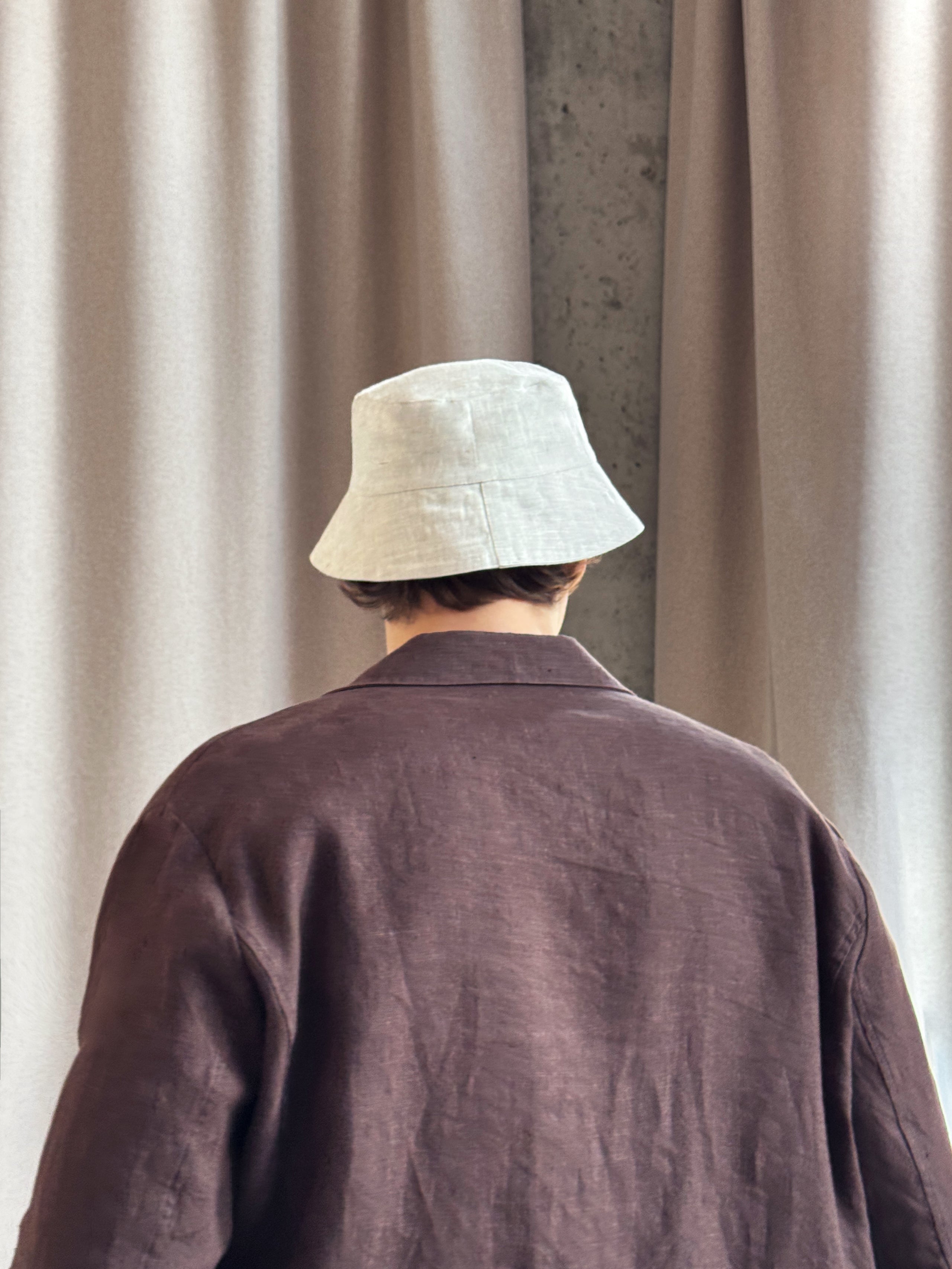 Men’s Linen Bucket Hat PECAN in Beige