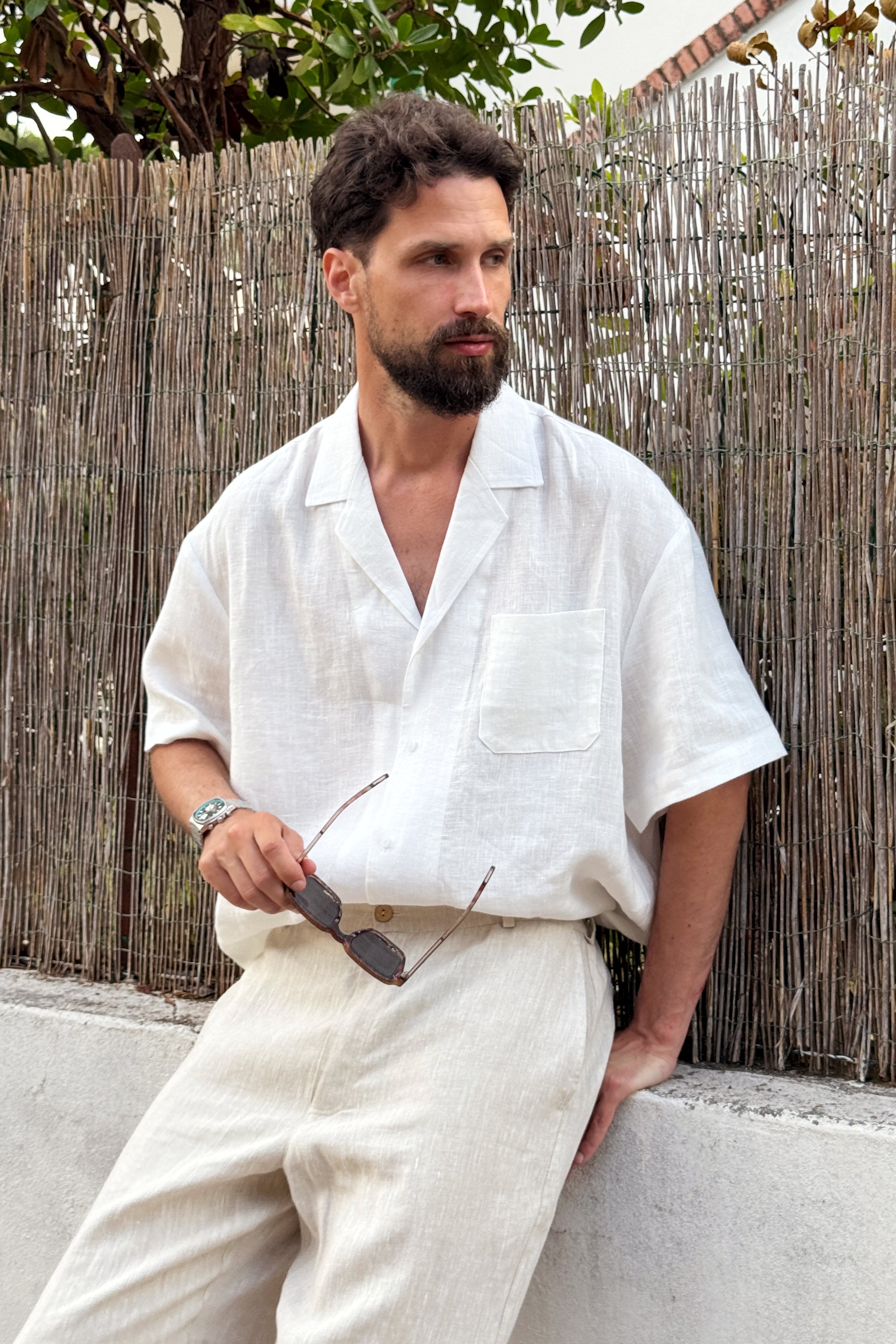 Men’s Linen Relaxed Shirt DALIA in Cream