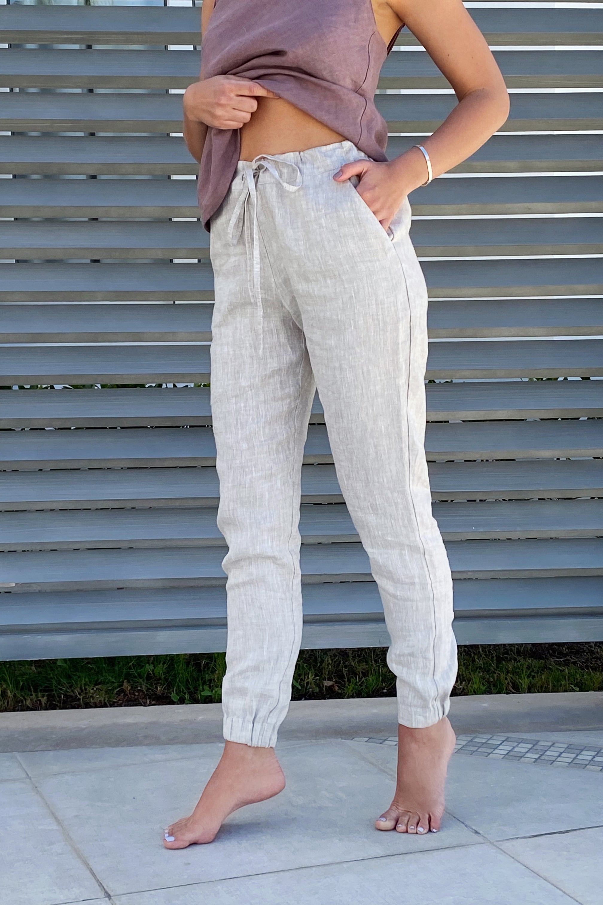 Women’s Linen Pants NARA in Beige