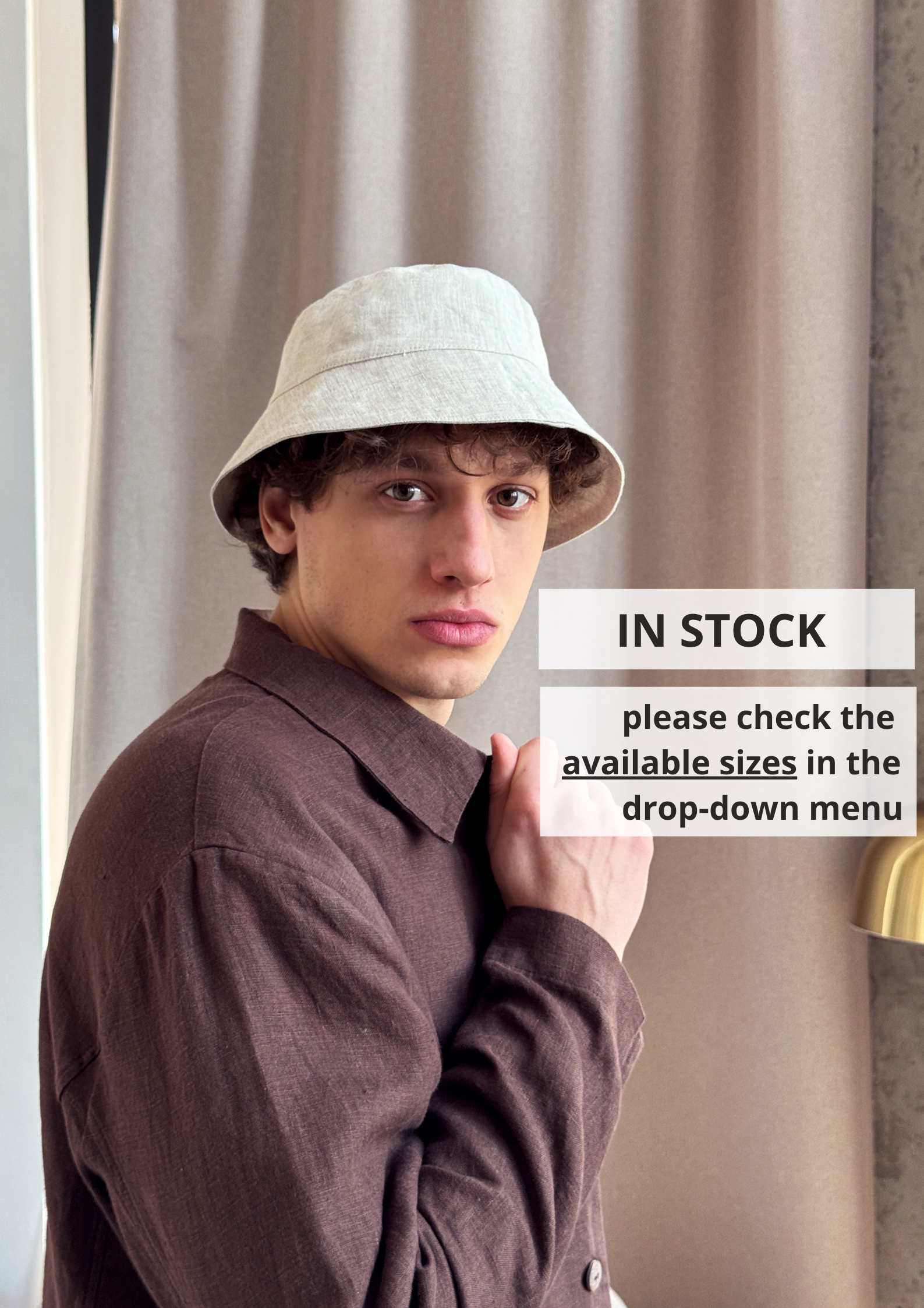 Men’s Linen Bucket Hat PECAN - IN STOCK