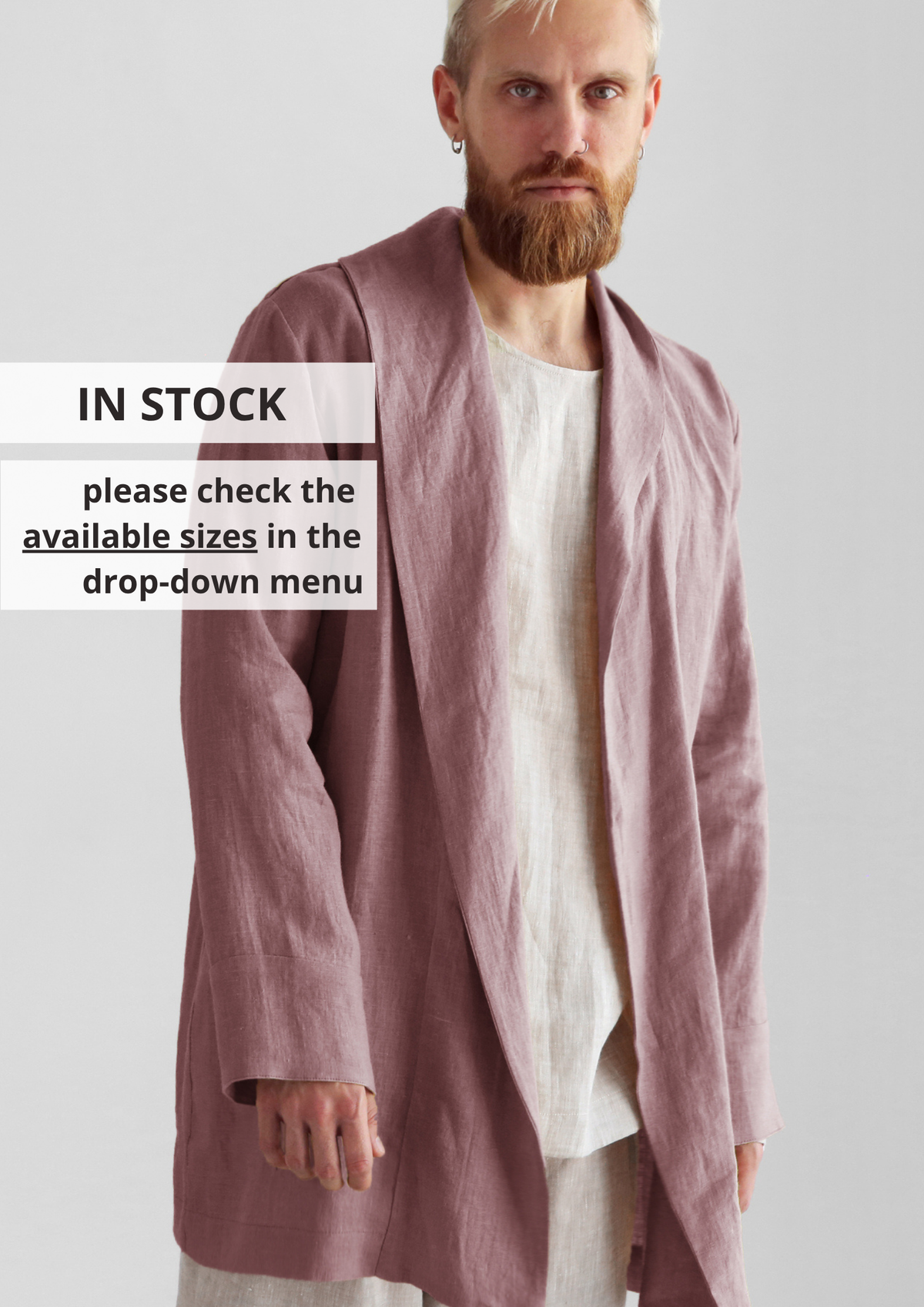 Men's Linen Cardigan WALNUT - IN STOCK