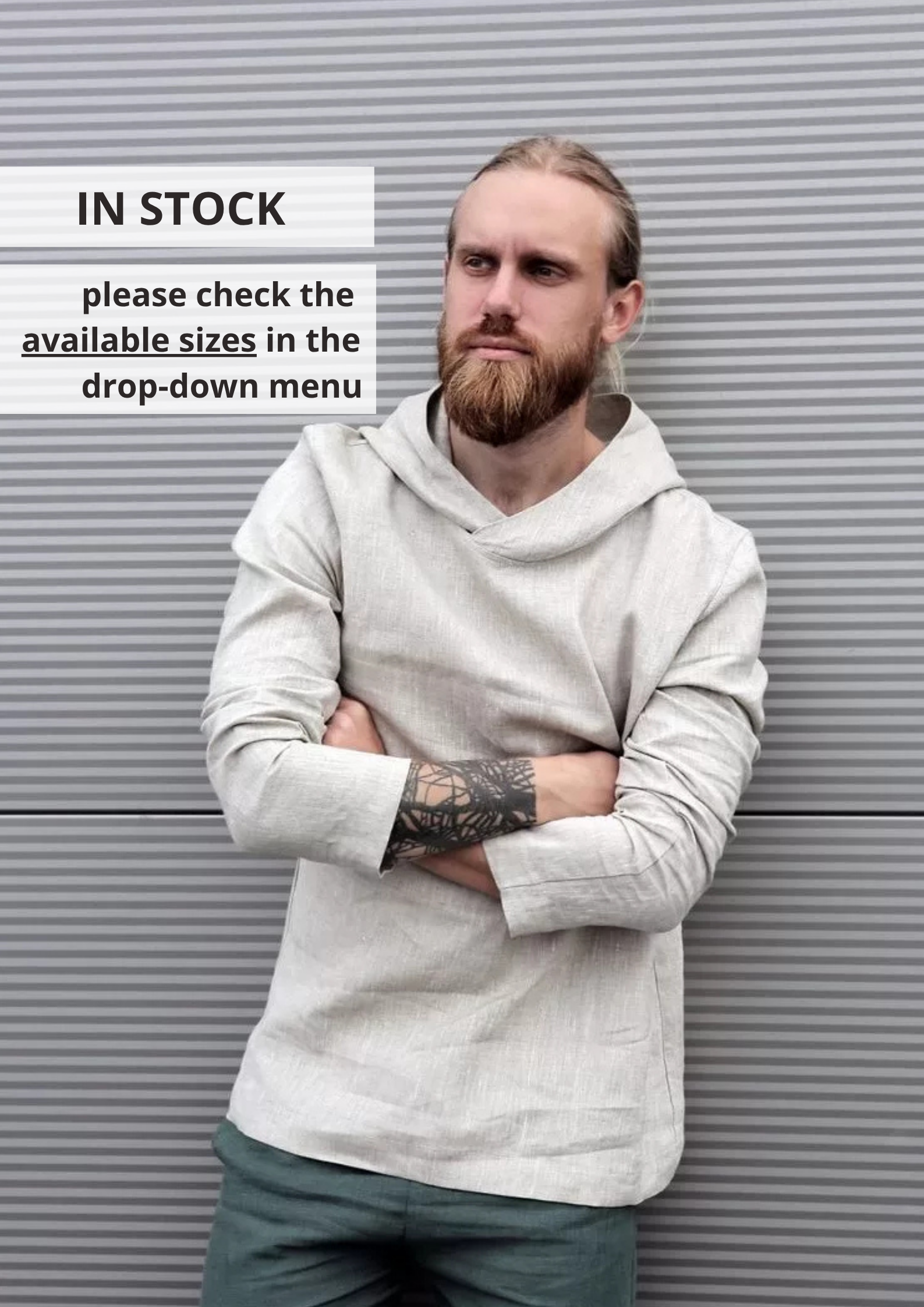 Men’s Linen Hoodie BALSA - IN STOCK