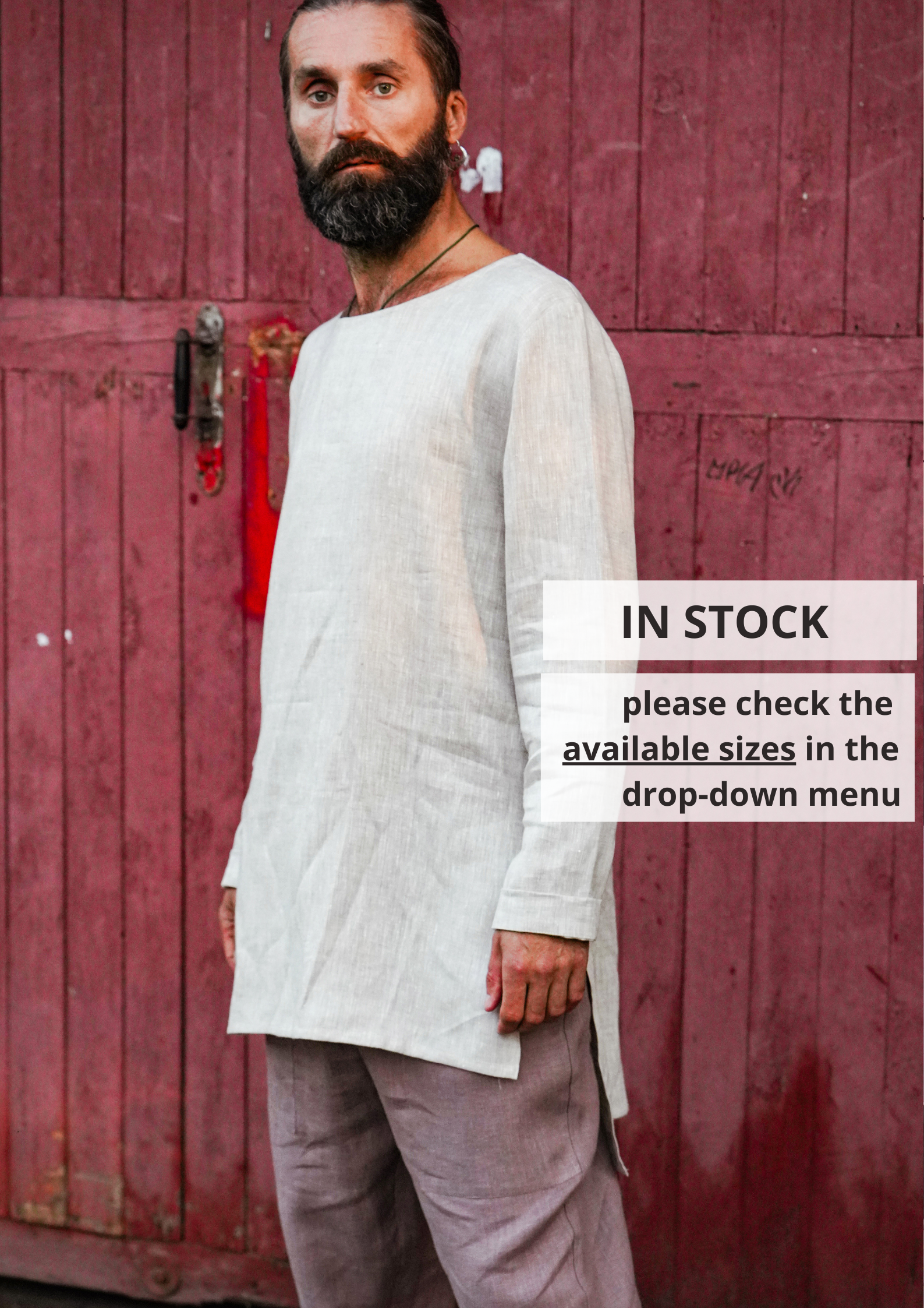 Men’s Linen Tunic MAPLE - IN STOCK