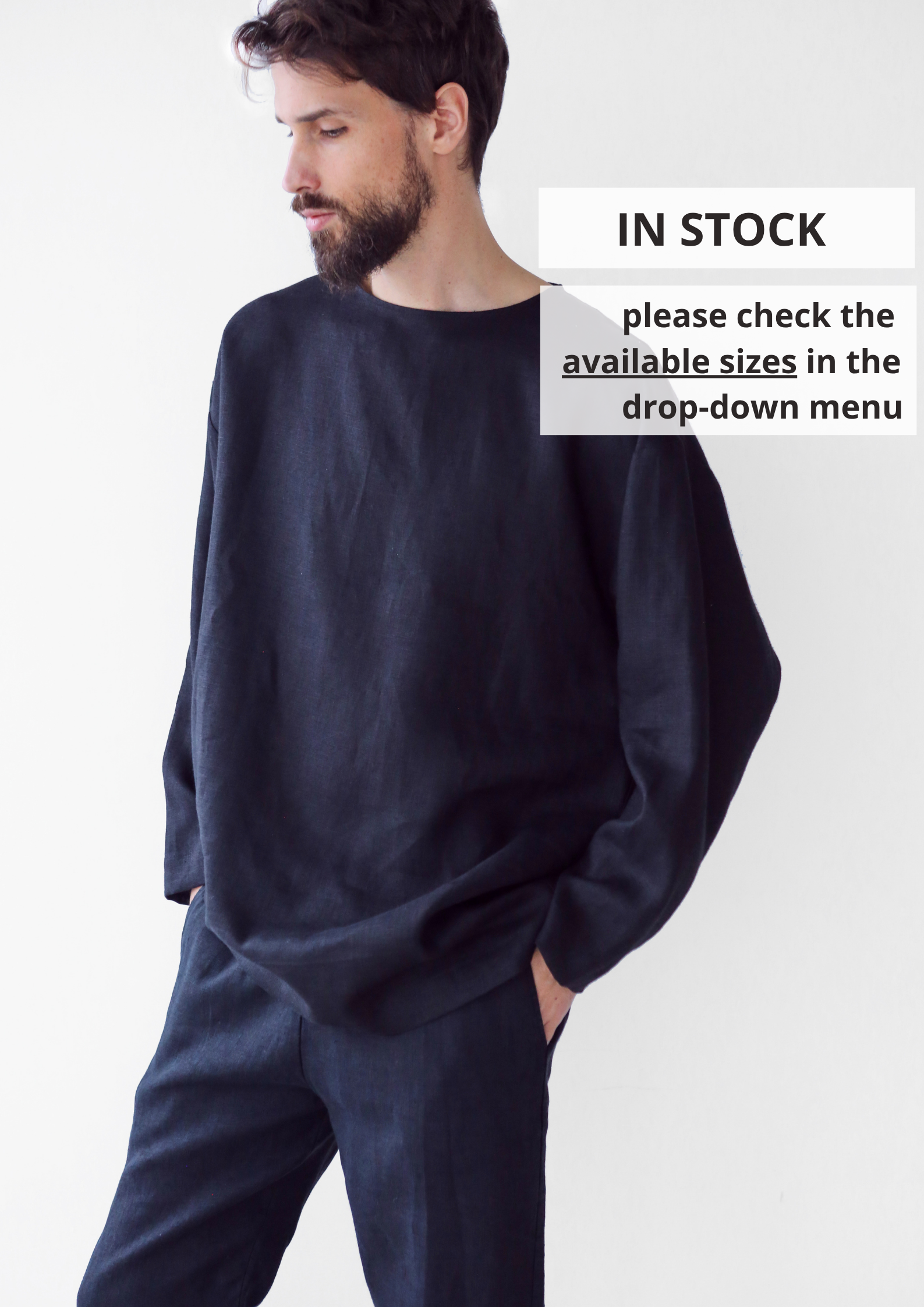 Men’s linen oversizes sweatshirt SAGE - IN STOCK