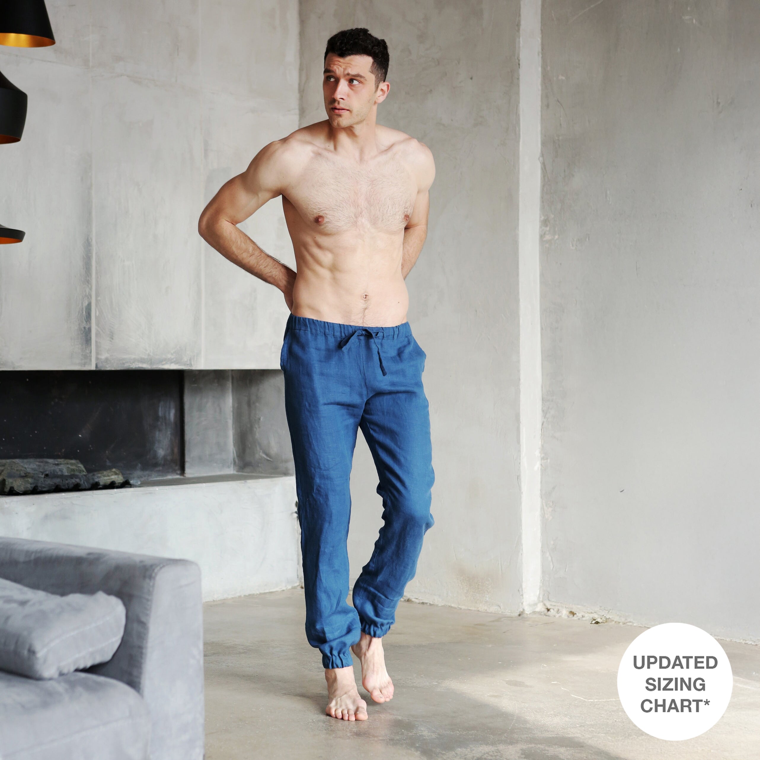 Men’s Linen Pants MOUNTAIN ASH in Navy blue