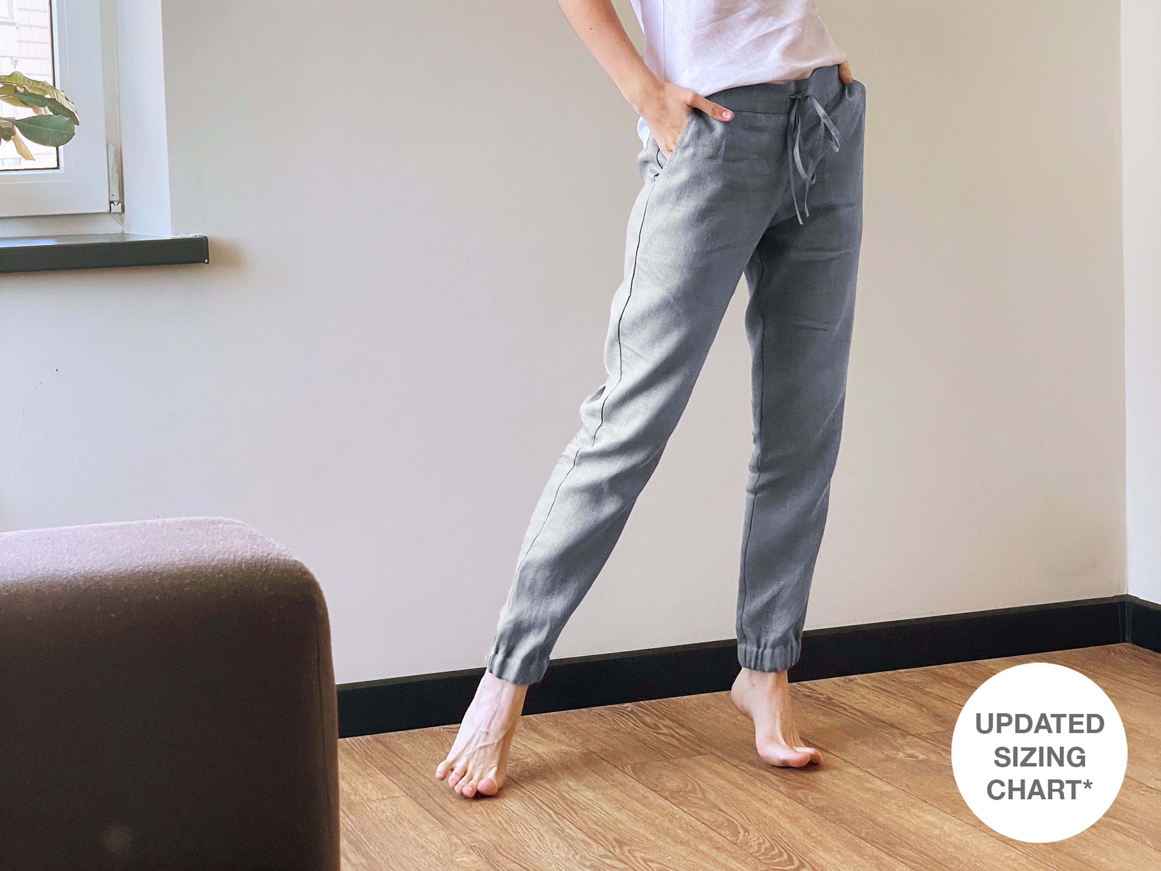 Women’s Linen Pants NARA in Light grey
