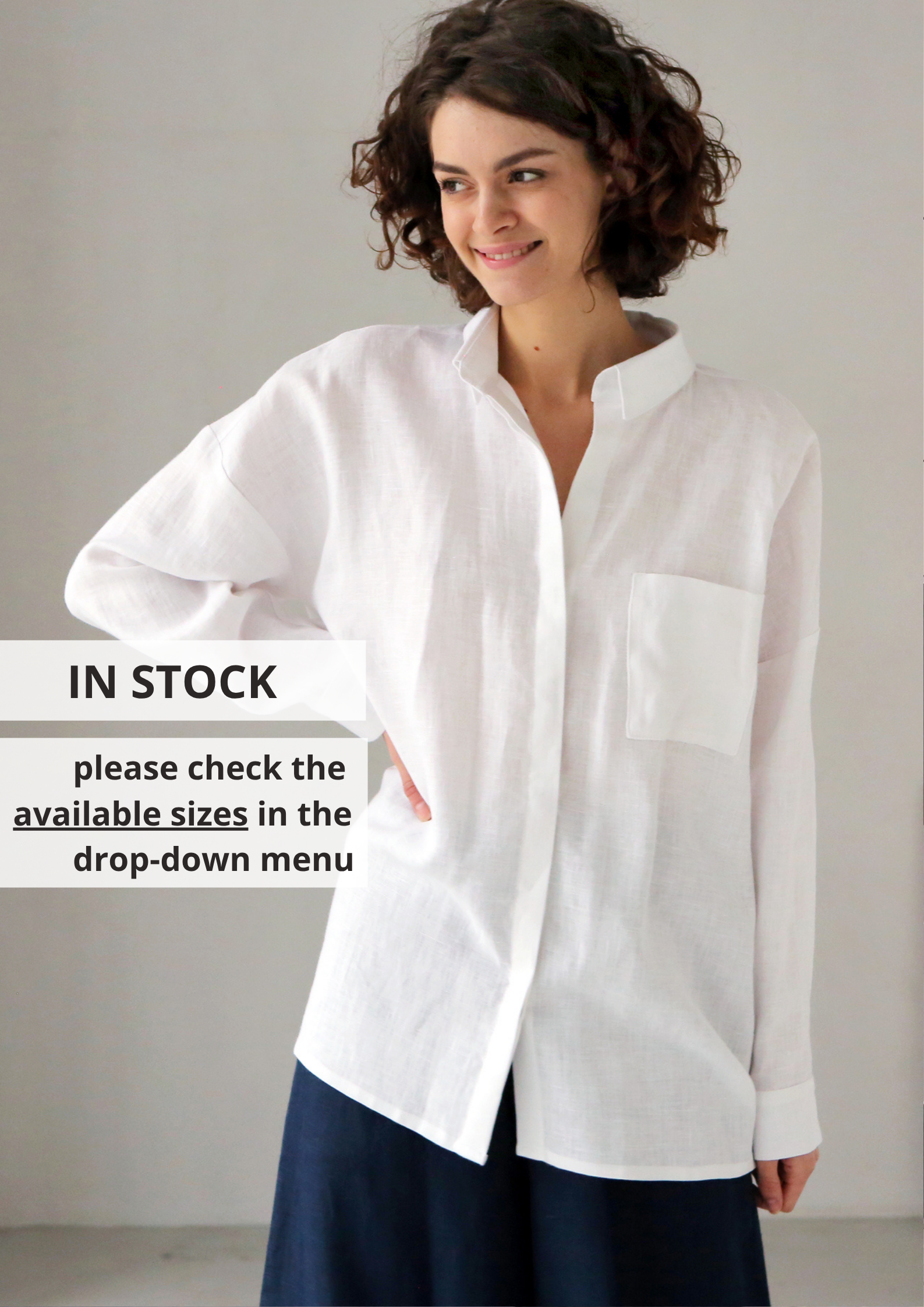 Oversized Linen Shirt AZOLLA - IN STOCK