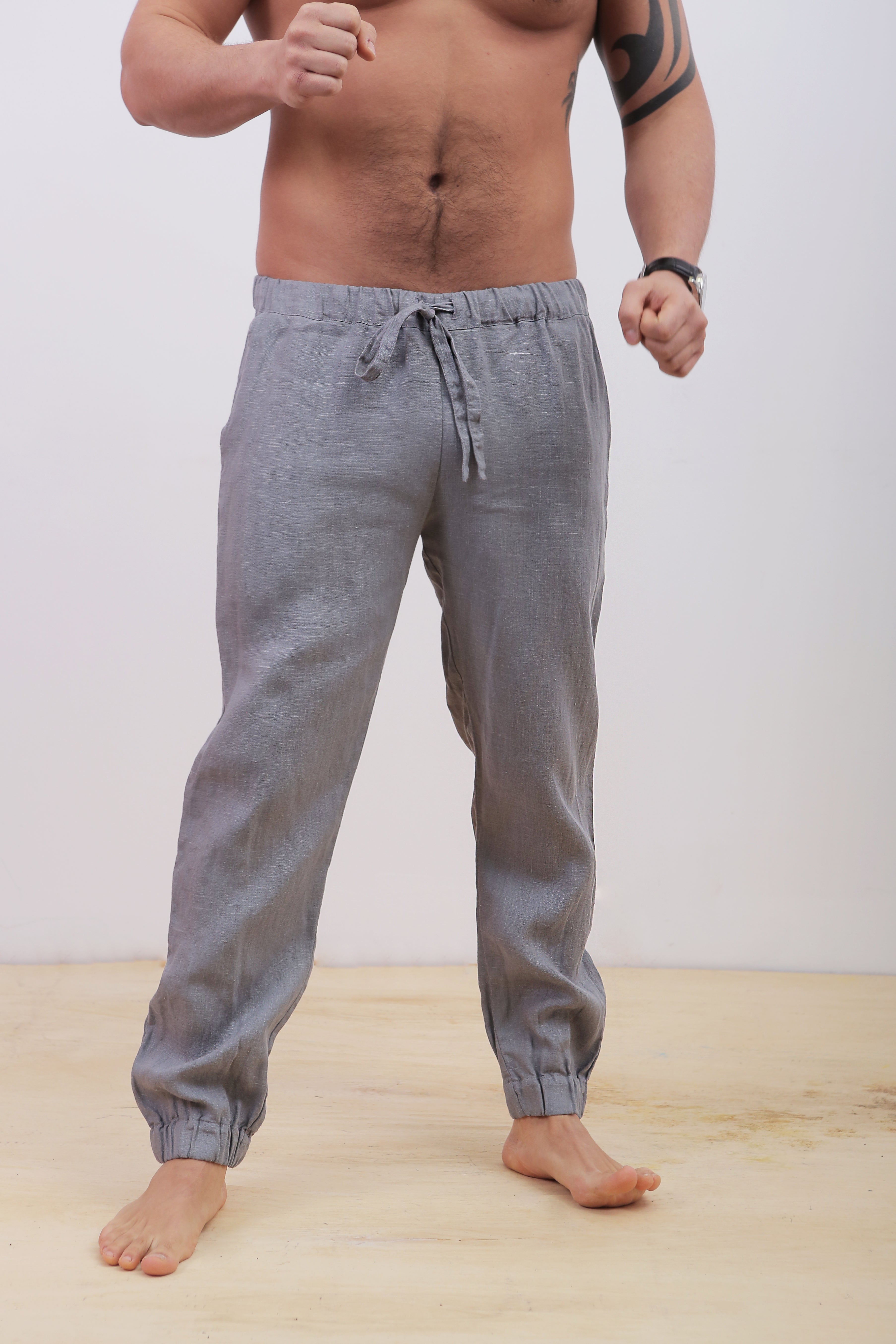 Men’s linen pants MOUNTAIN ASH in Light grey