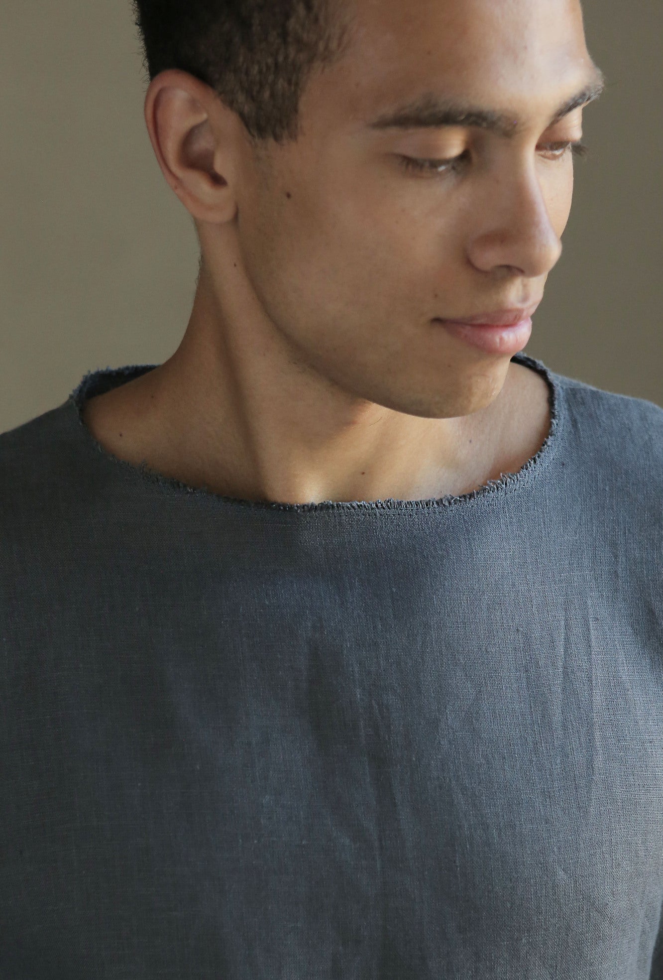 Men’s linen oversizes sweatshirt SAGE in Dark grey