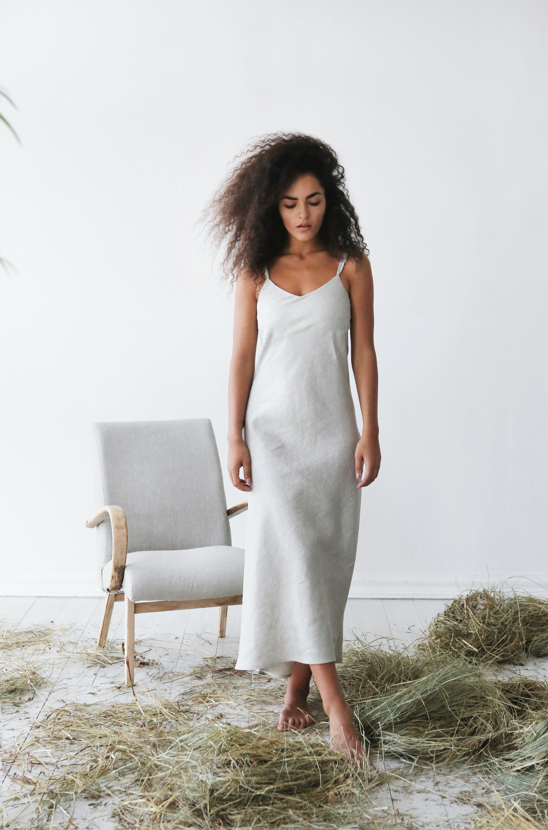 Women’s Maxi Linen Dress IRIS in Beige