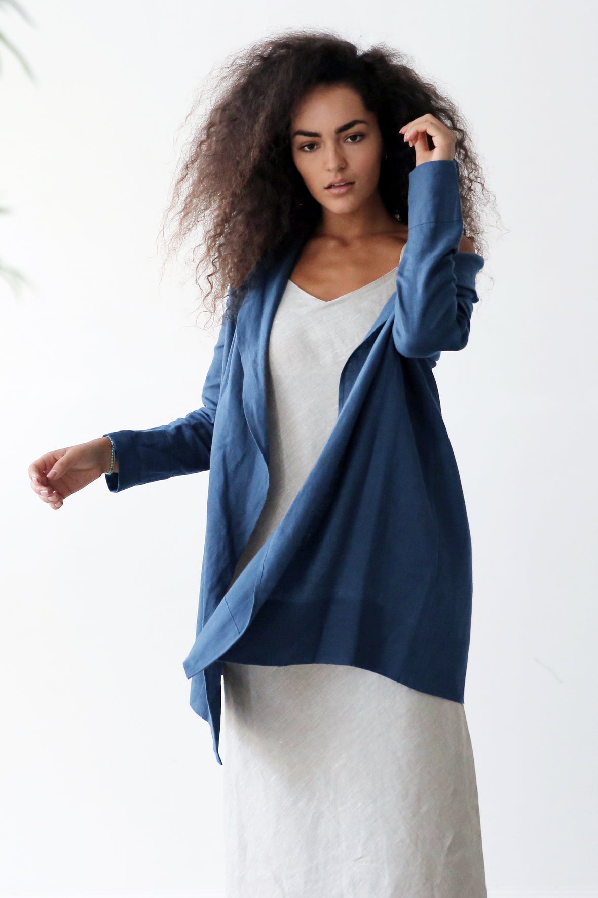 Women's Linen Cardigan DALEA in Navy blue