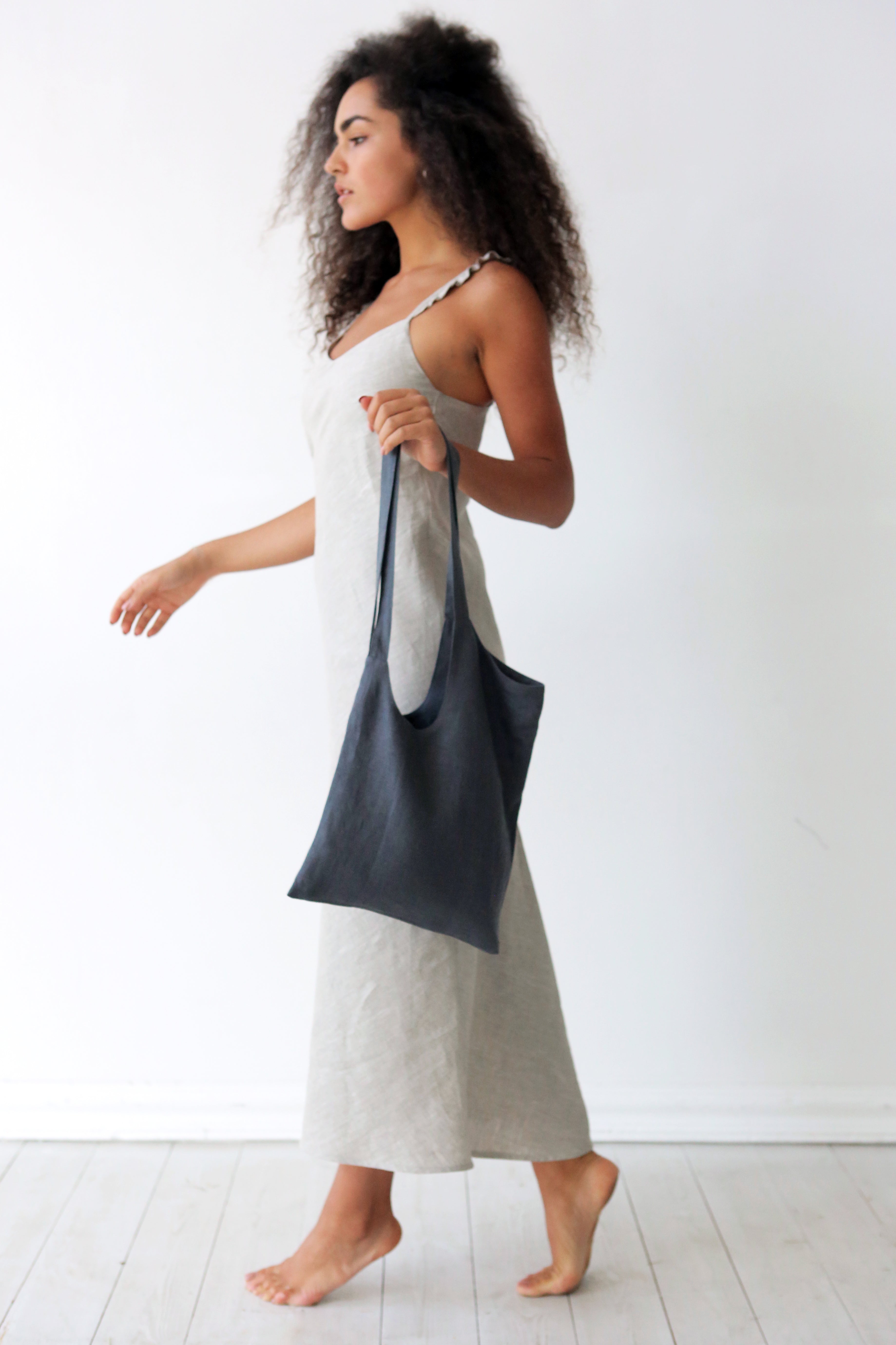 Linen tote bag Double color