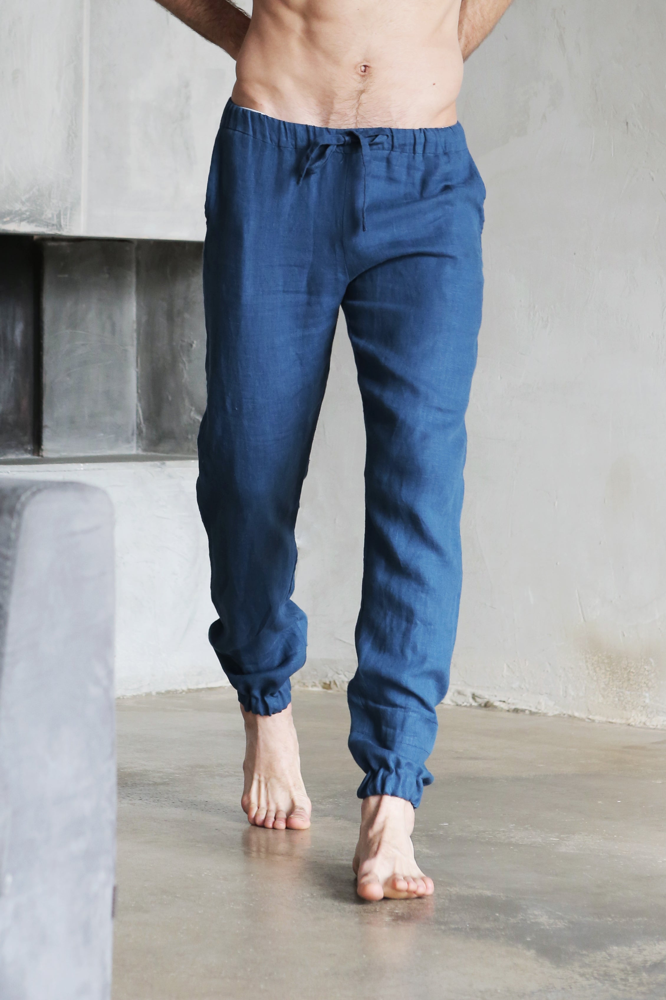 Men’s linen pants MOUNTAIN ASH in Navy blue