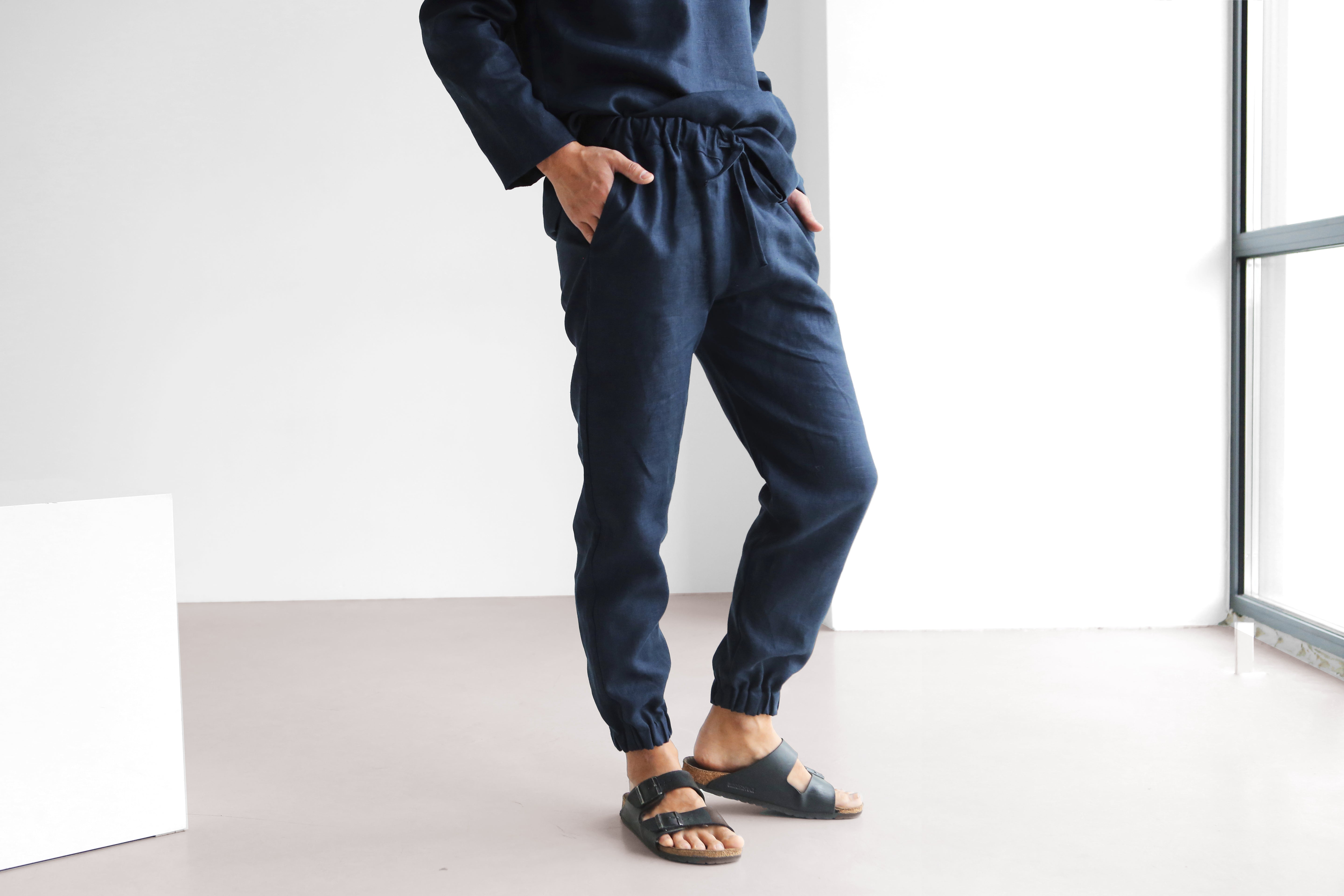 Men’s linen pants MOUNTAIN ASH in Dark blue