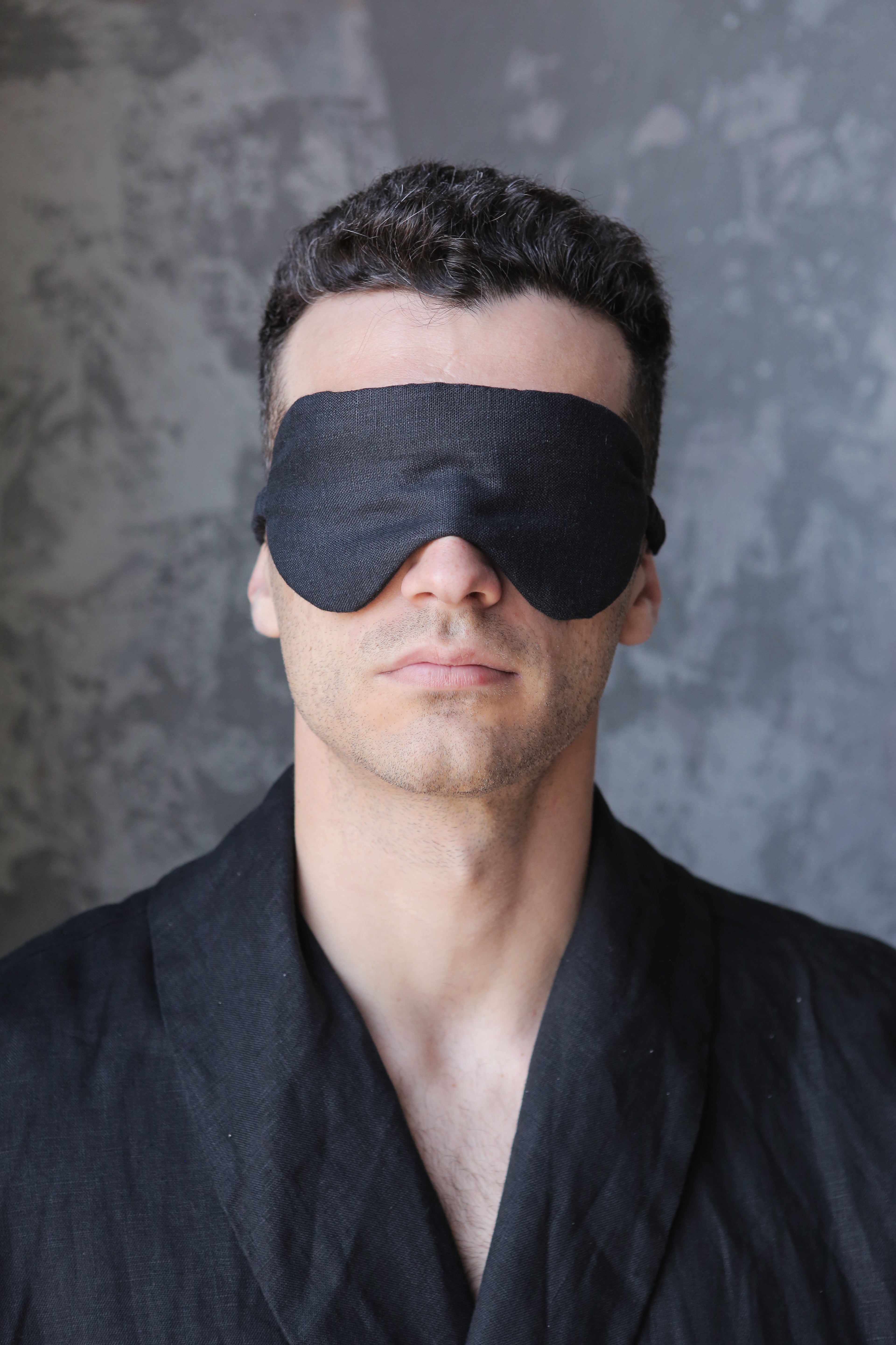 Linen sleep mask Black
