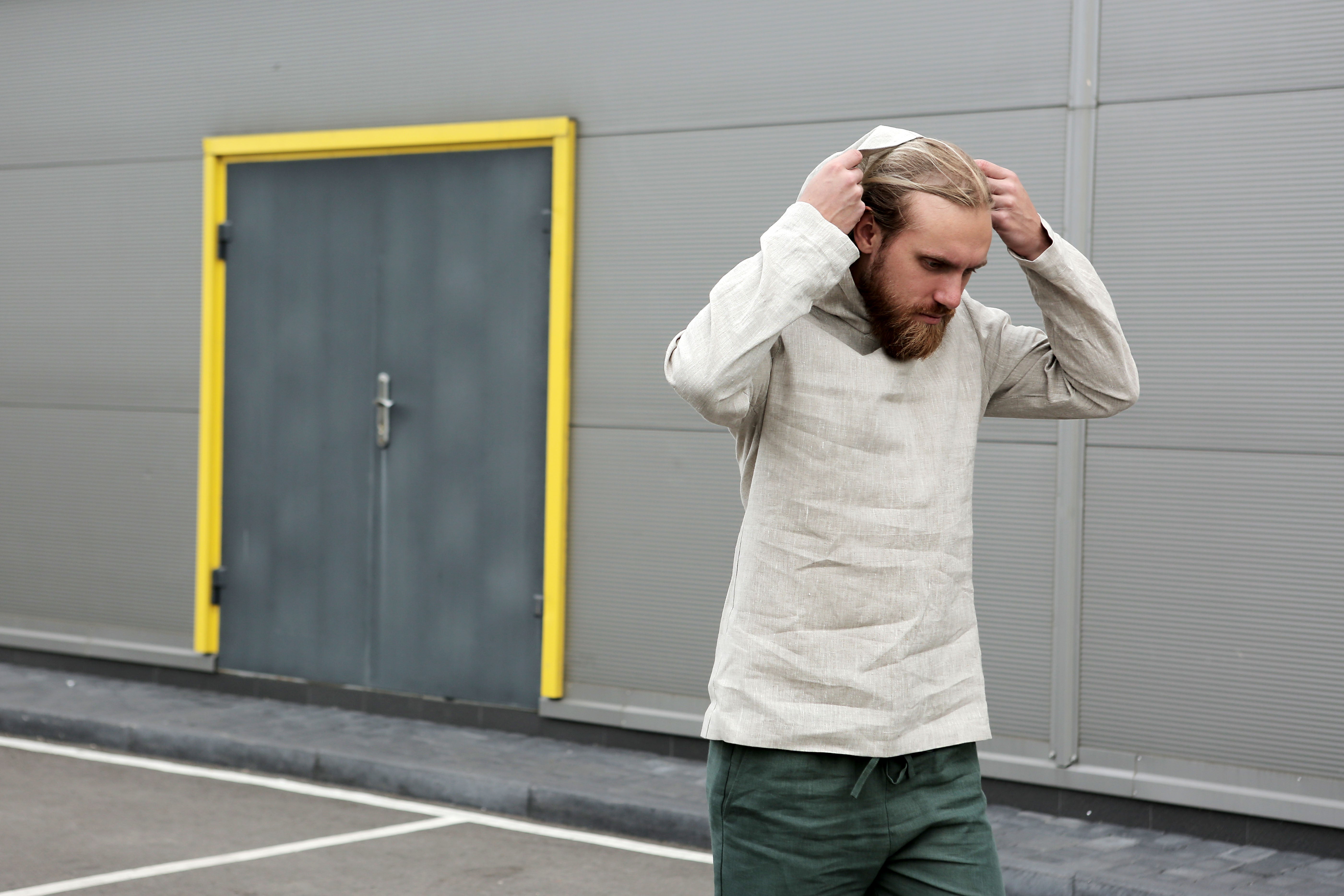 Men’s Linen Hoodie BALSA - IN STOCK