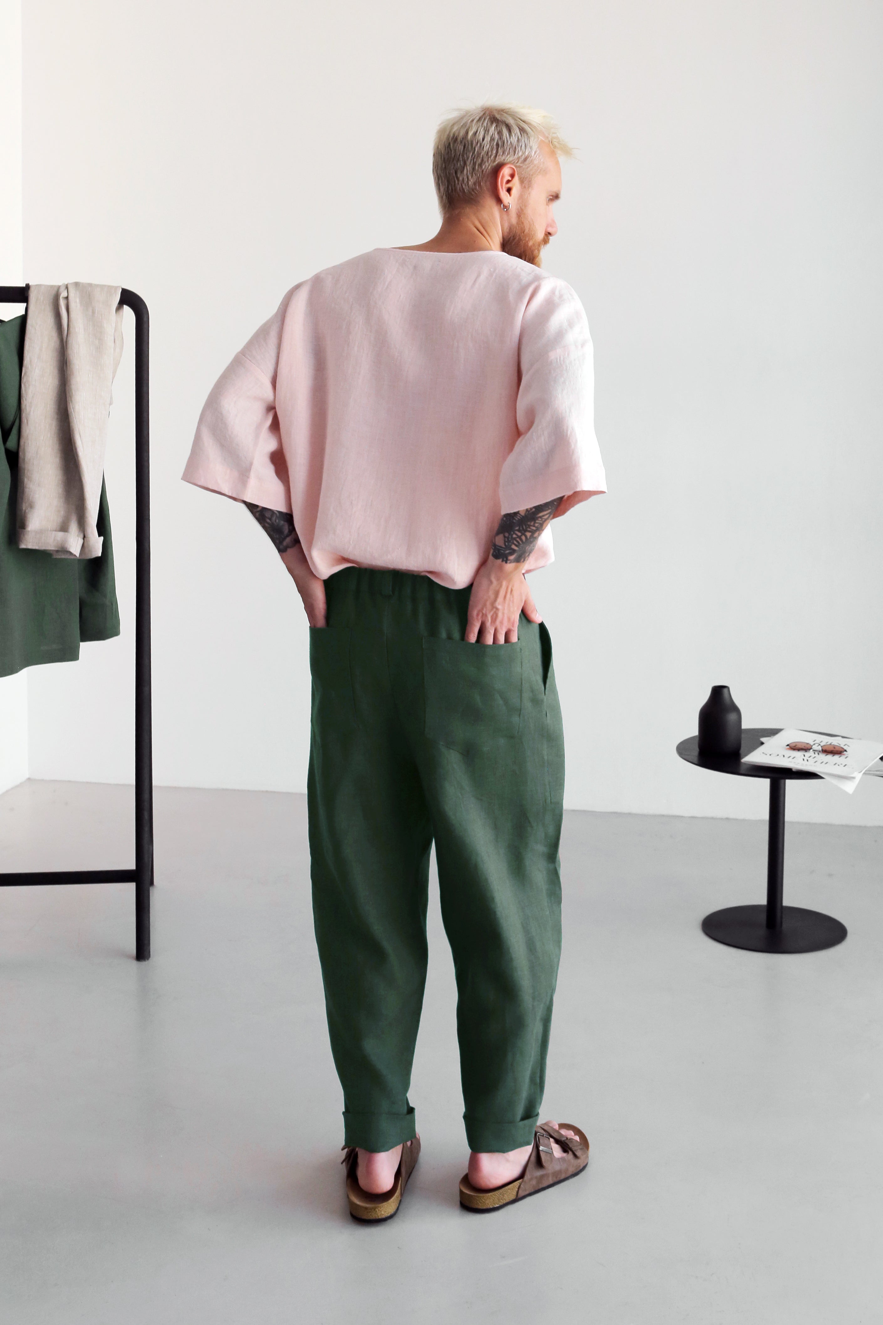 Loose Pleated Pants CEDAR in Green