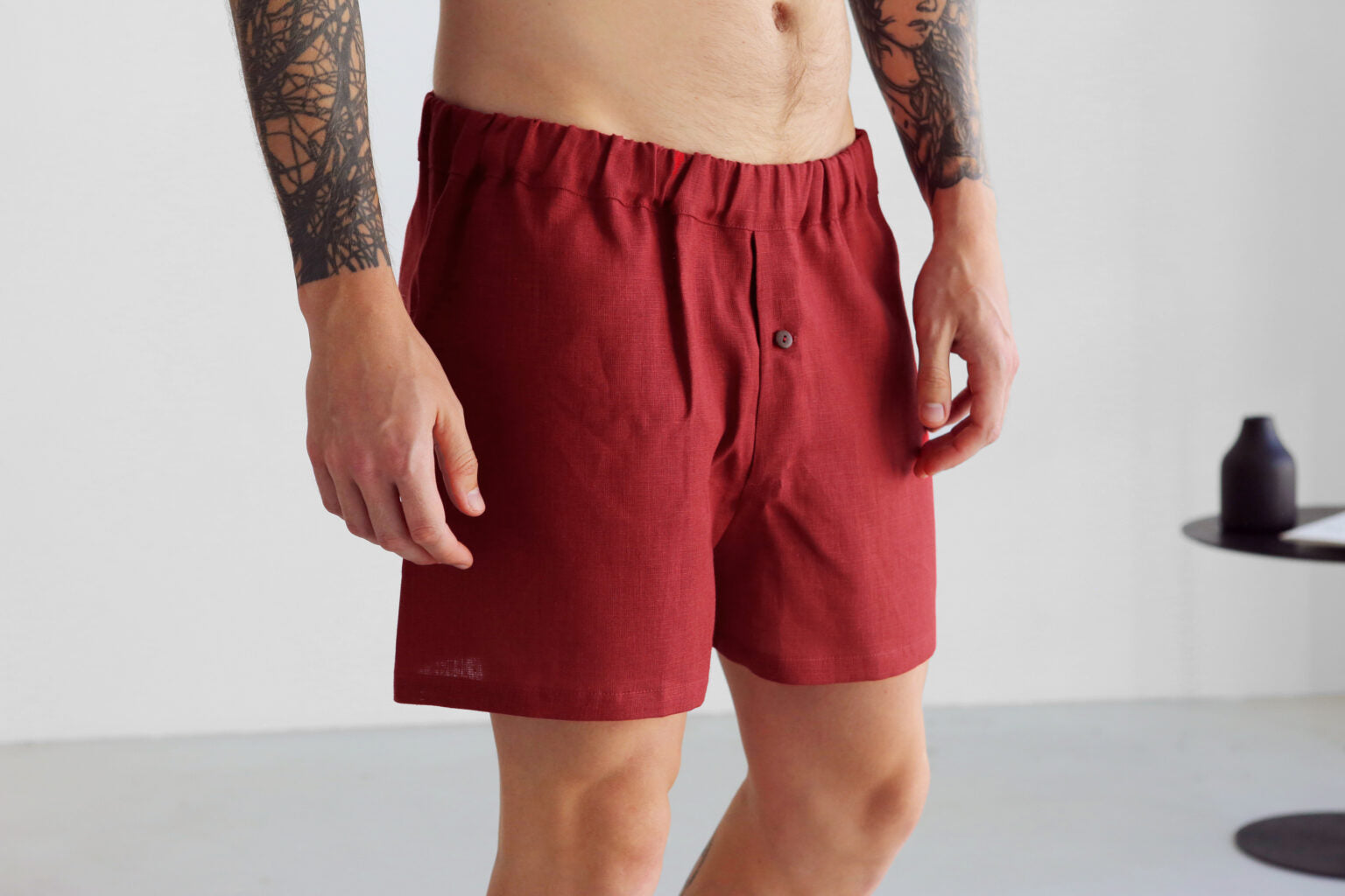 Men’s linen underwear Red