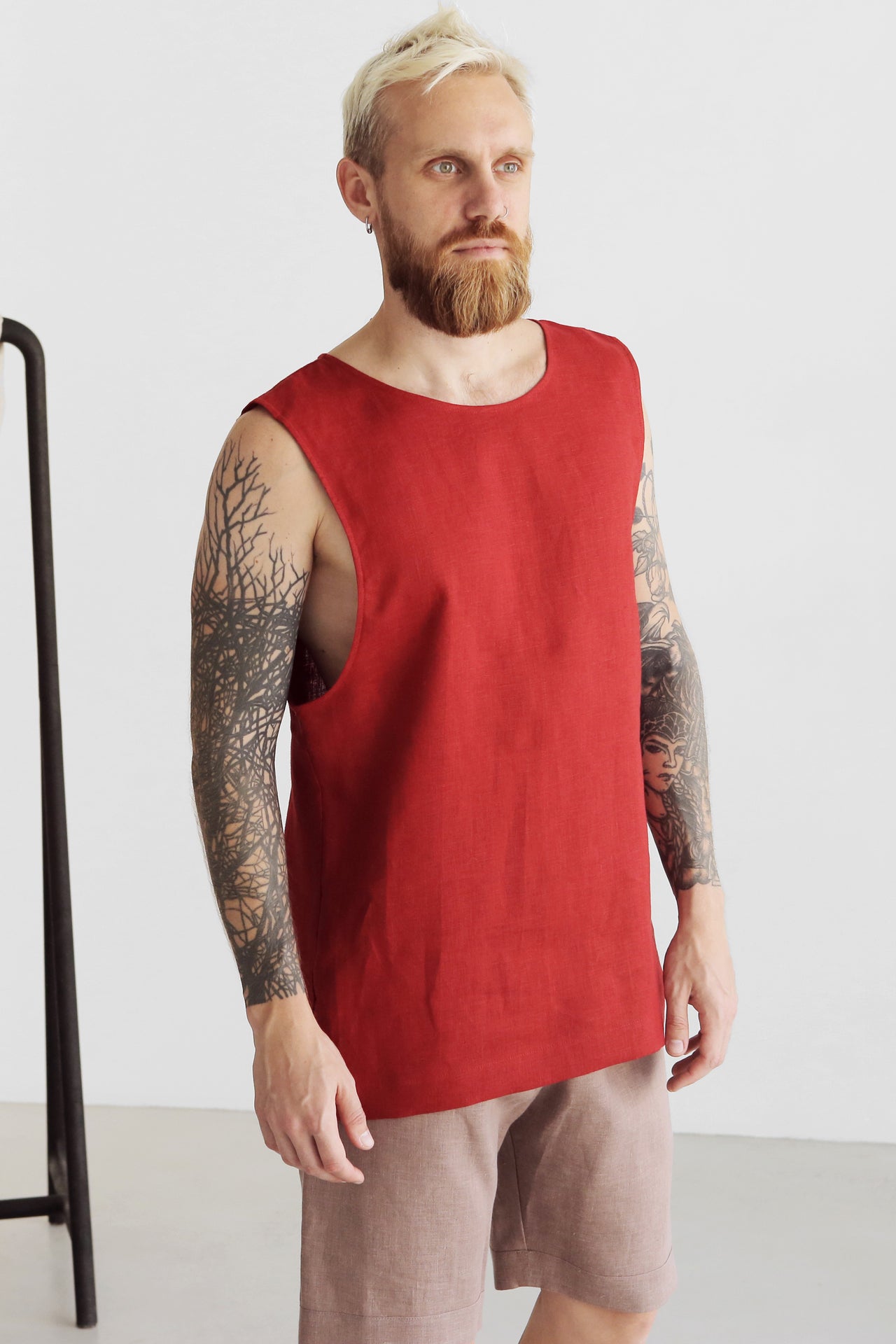 Men’s Sleeveless T-Shirt BAMBOO in Red