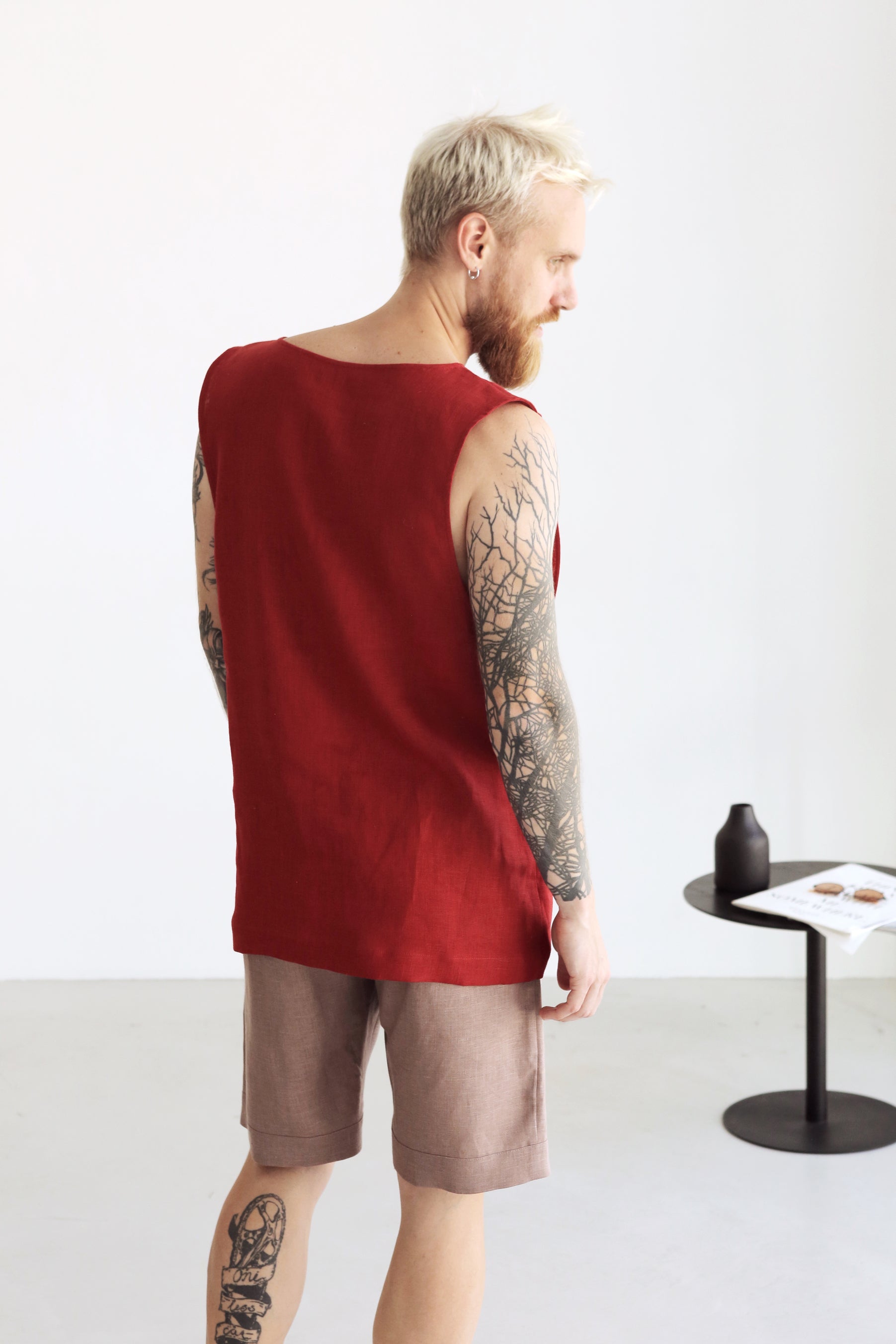 Men’s Sleeveless T-Shirt BAMBOO in Red
