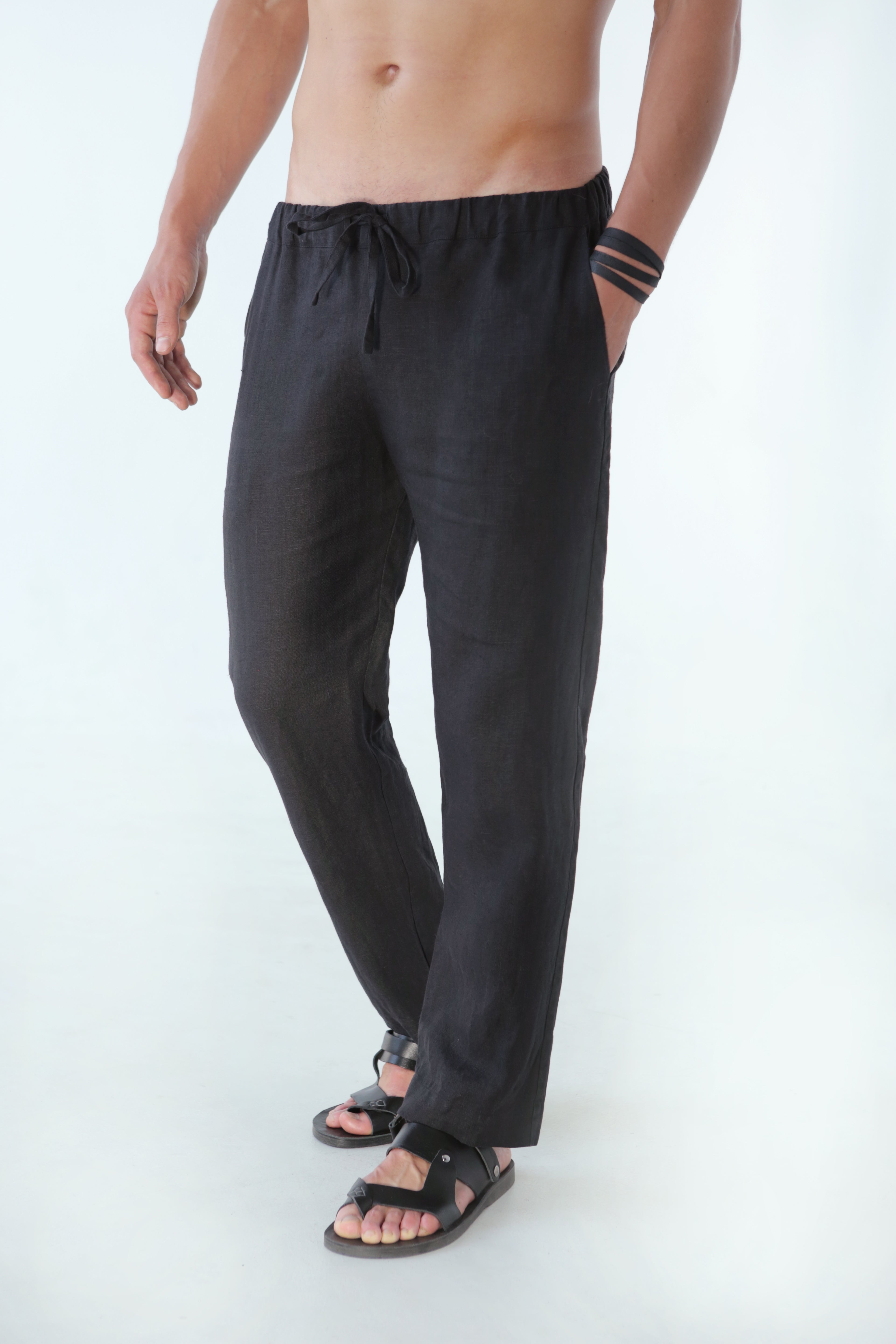 Men’s linen pants ASH in Black