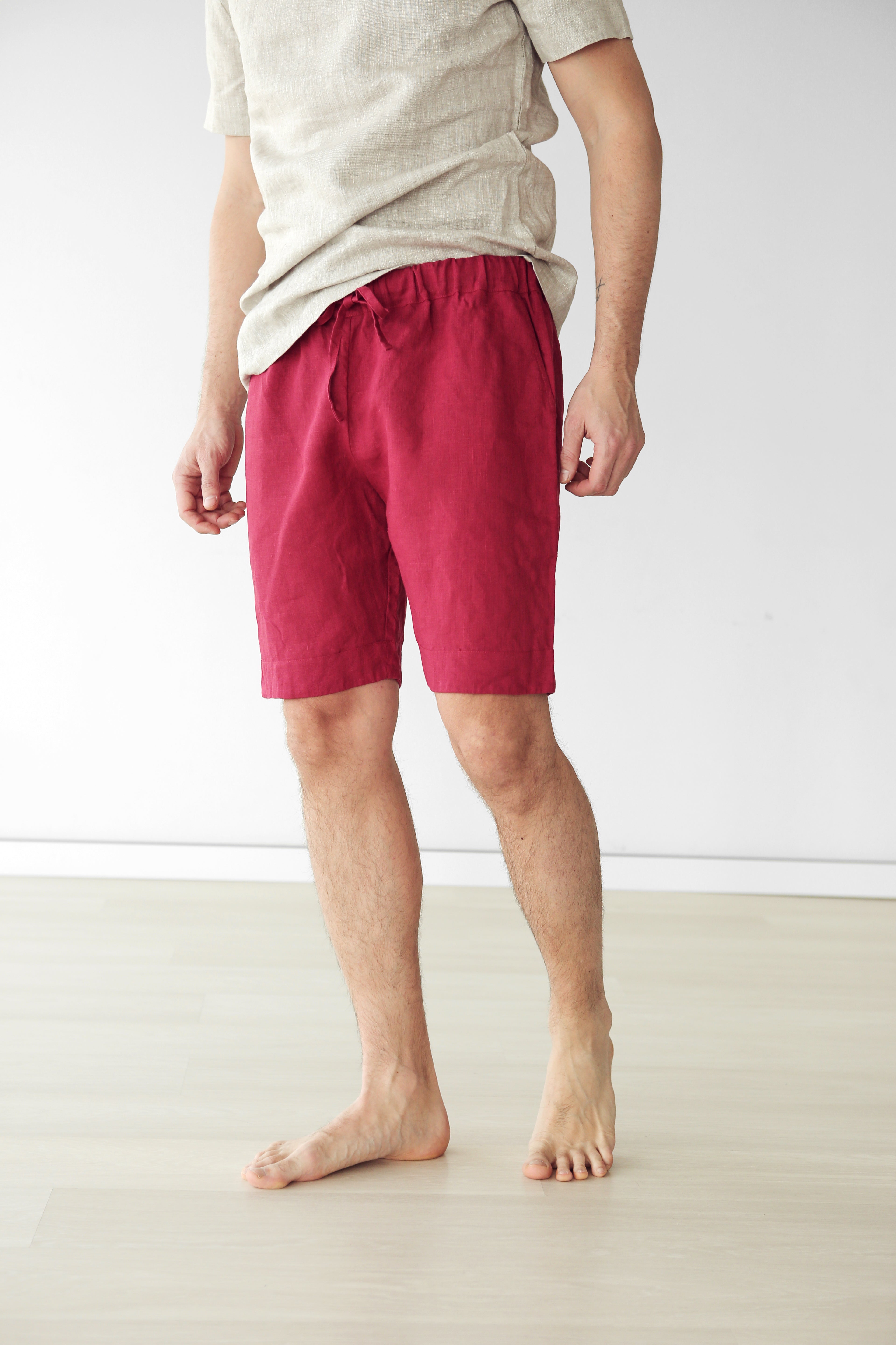 Men’s linen shorts ASH in Red