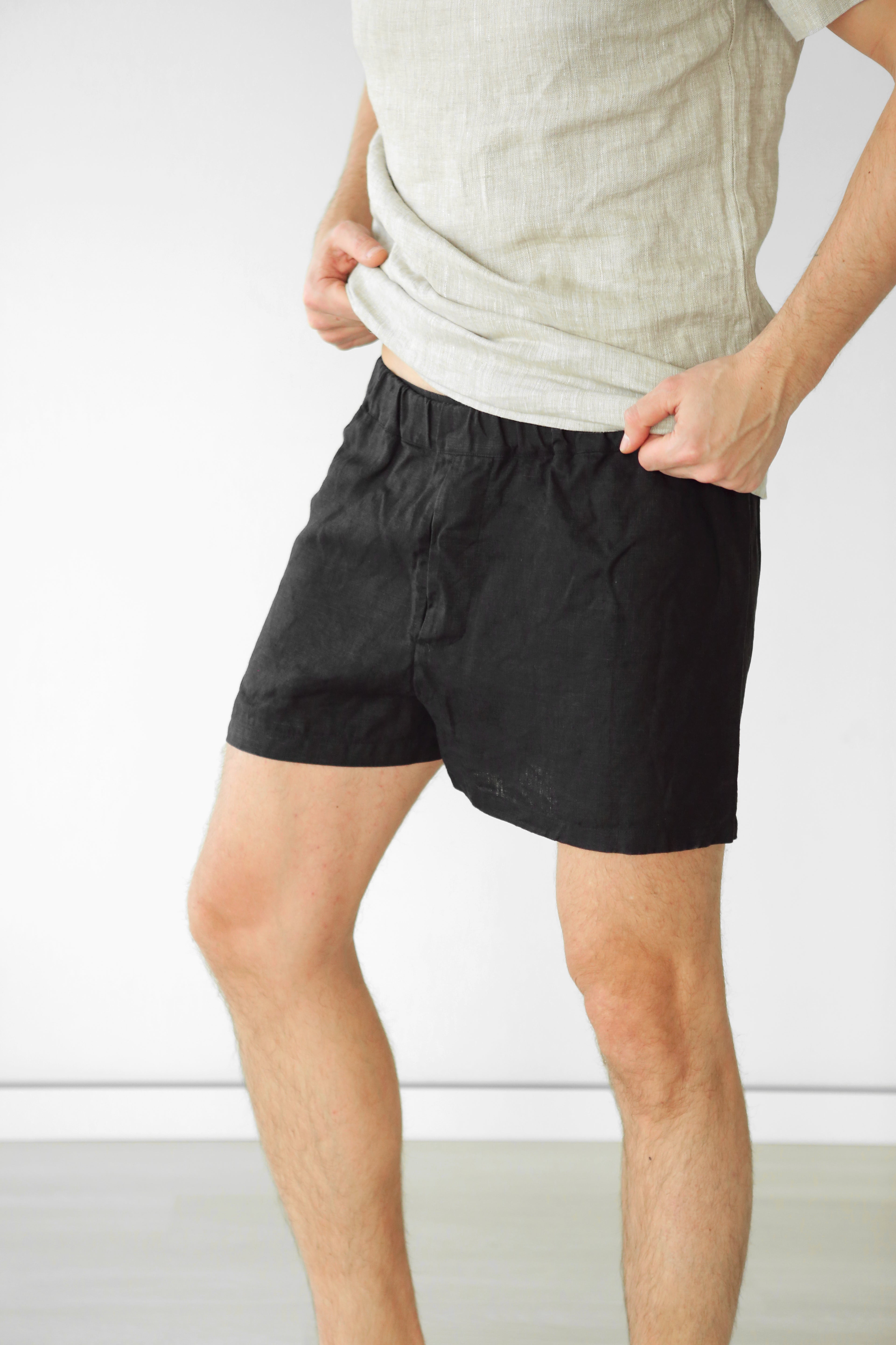 Men’s linen underwear Black