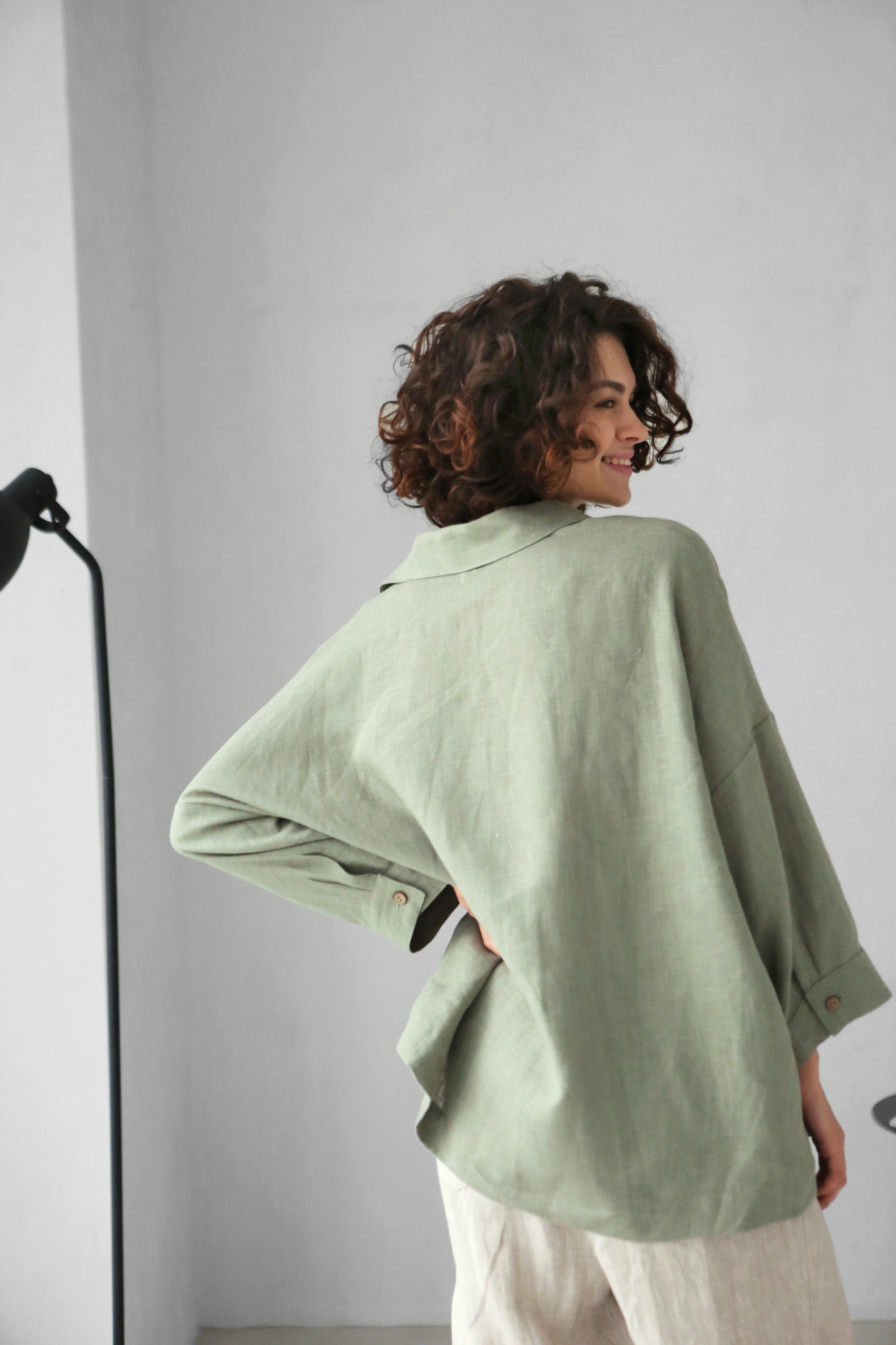 Women’s Linen Shirt FENNEL in Olive