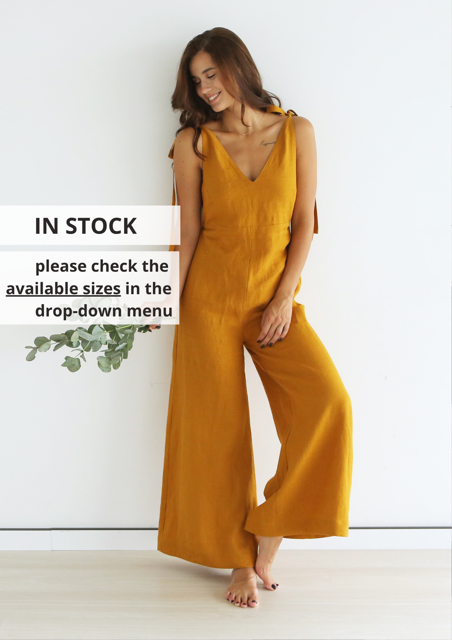 Summer Linen Jumpsuit KAURI - IN STOCK