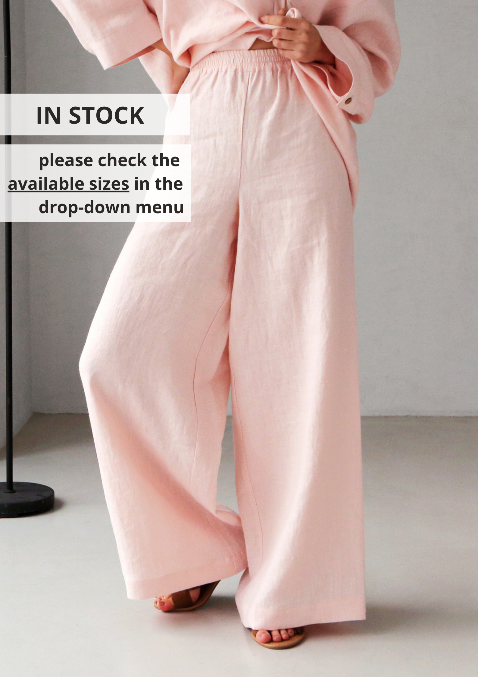 Wide-Leg Linen Pants ACAI - IN STOCK