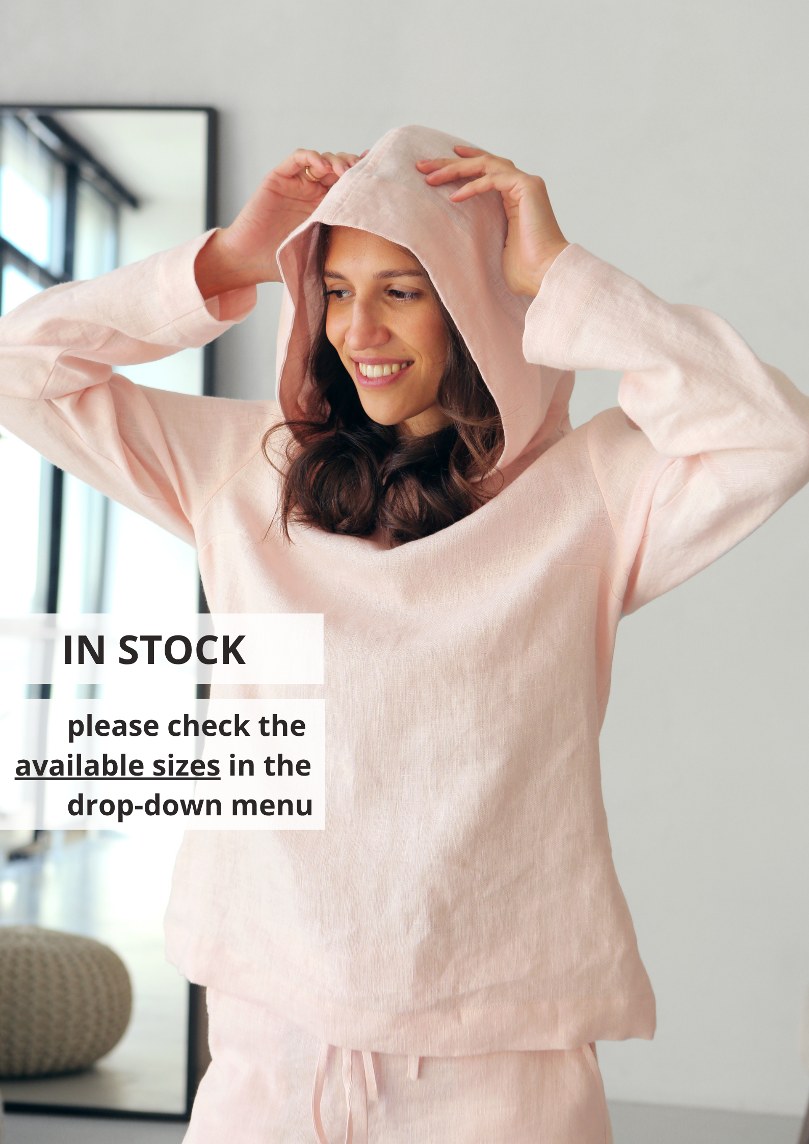 Women’s Linen Hoodie ALTHEA - IN STOCK