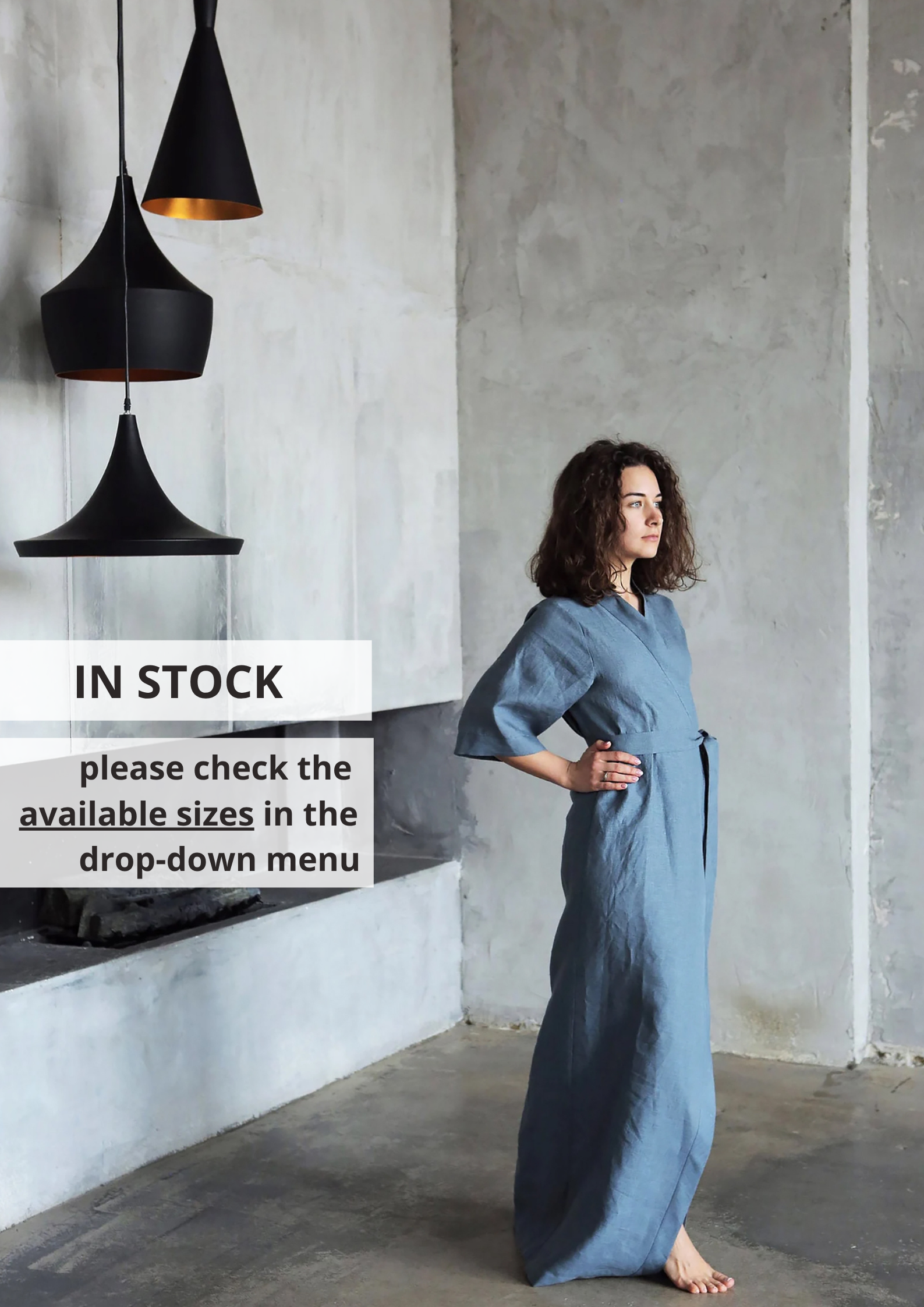 Women’s Long Linen Kimono UME - IN STOCK