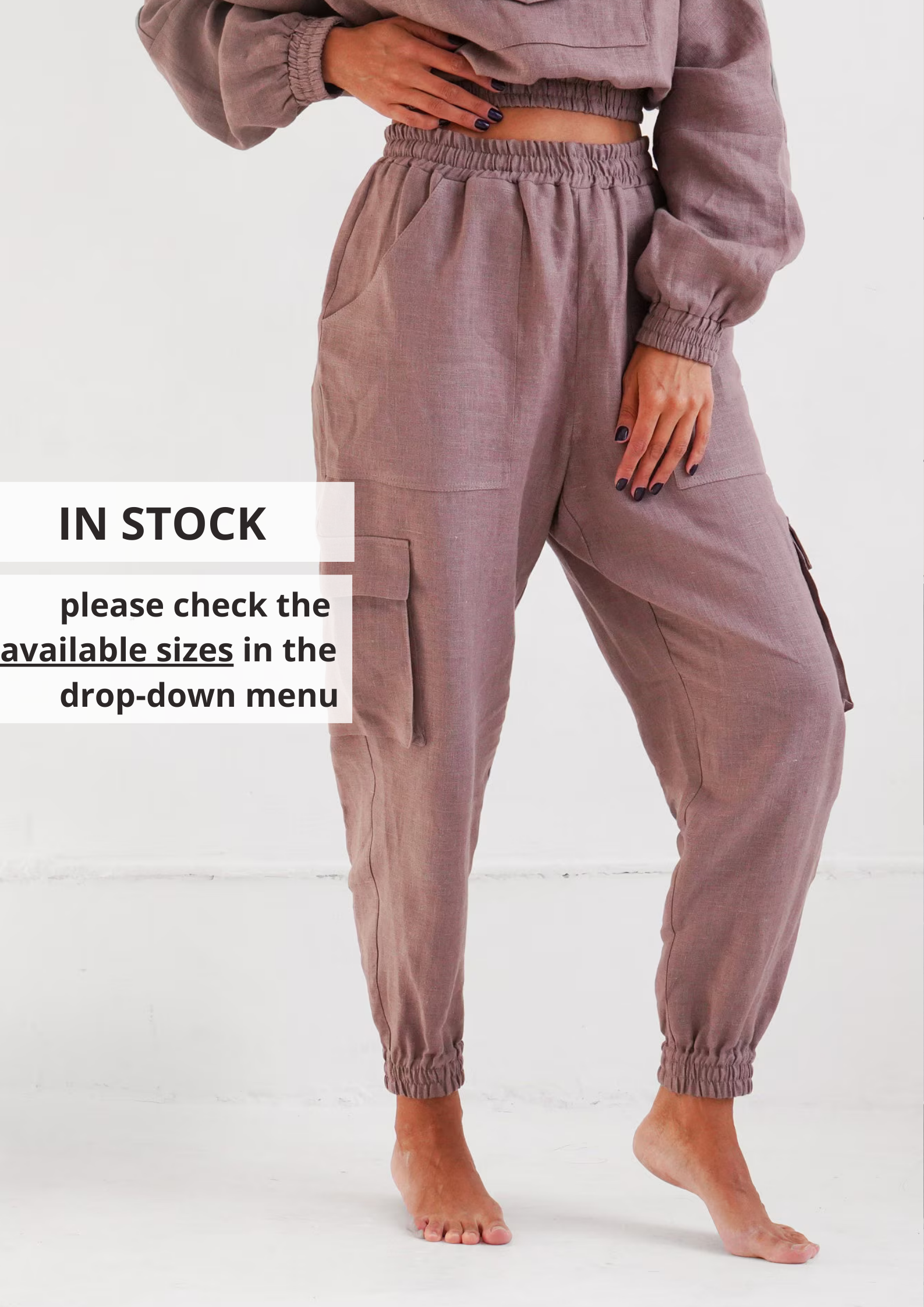 Women’s Linen Cargo Joggers LUMA - IN STOCK