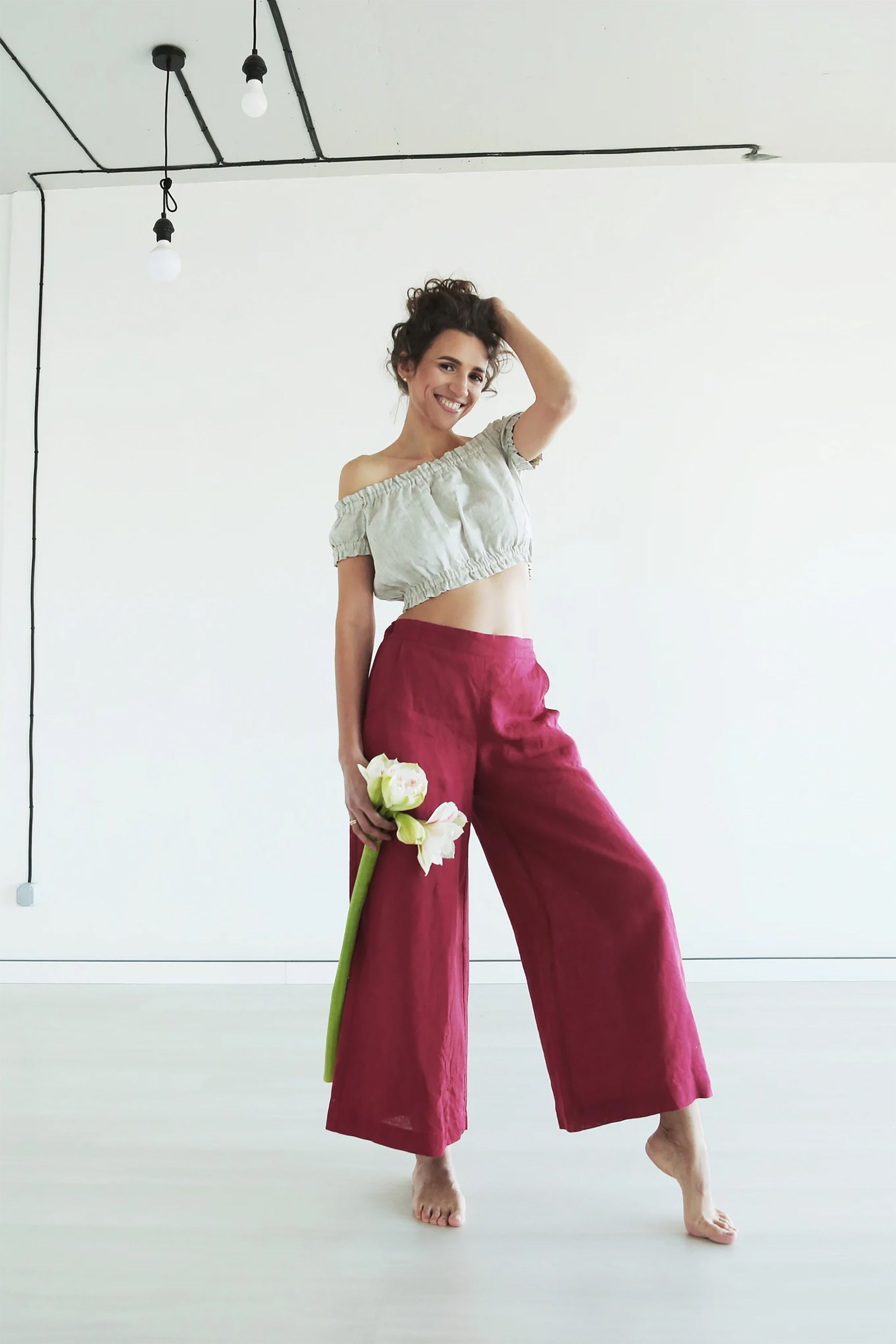 Women’s Linen Сulottes PALMA in Red