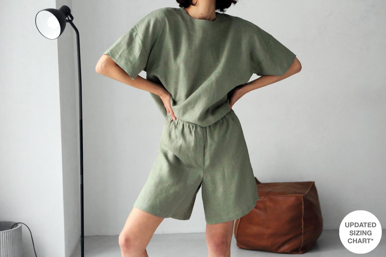 Women’s Linen Shorts BELLA in Olive