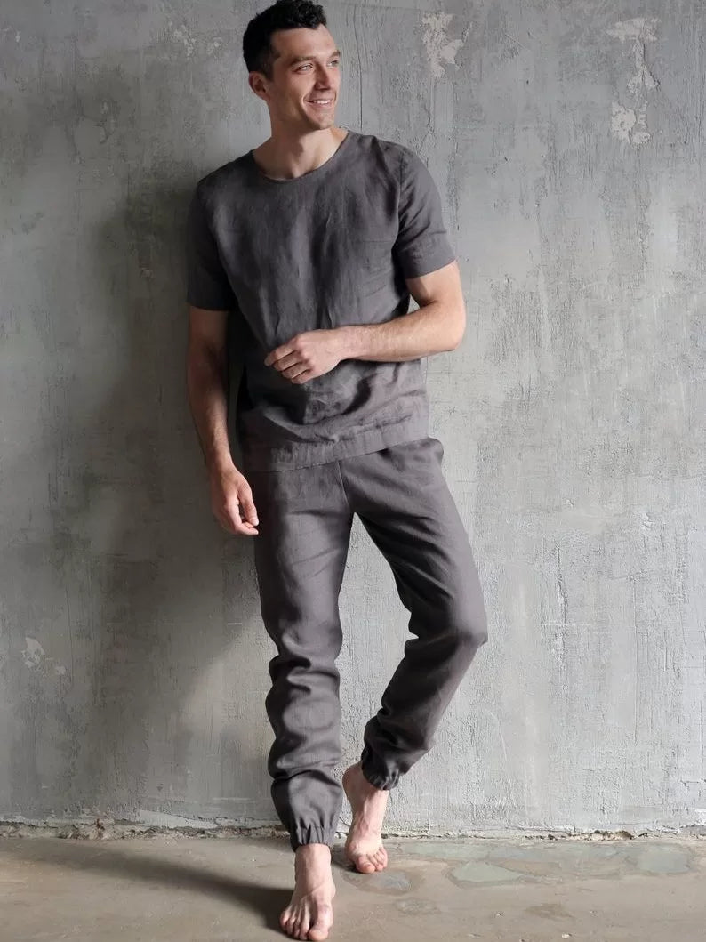 Men’s linen pants MOUNTAIN ASH in Dark grey