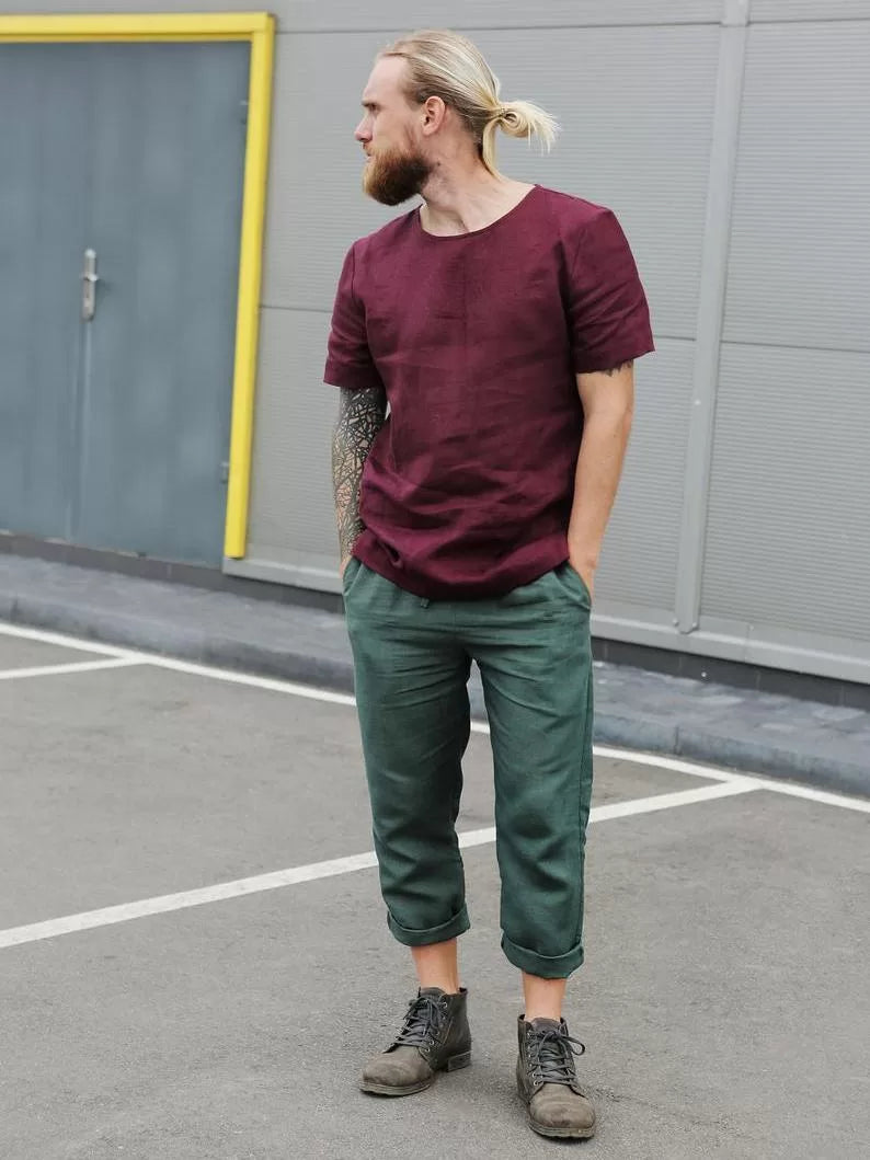 Men’s linen pants ASH in Green