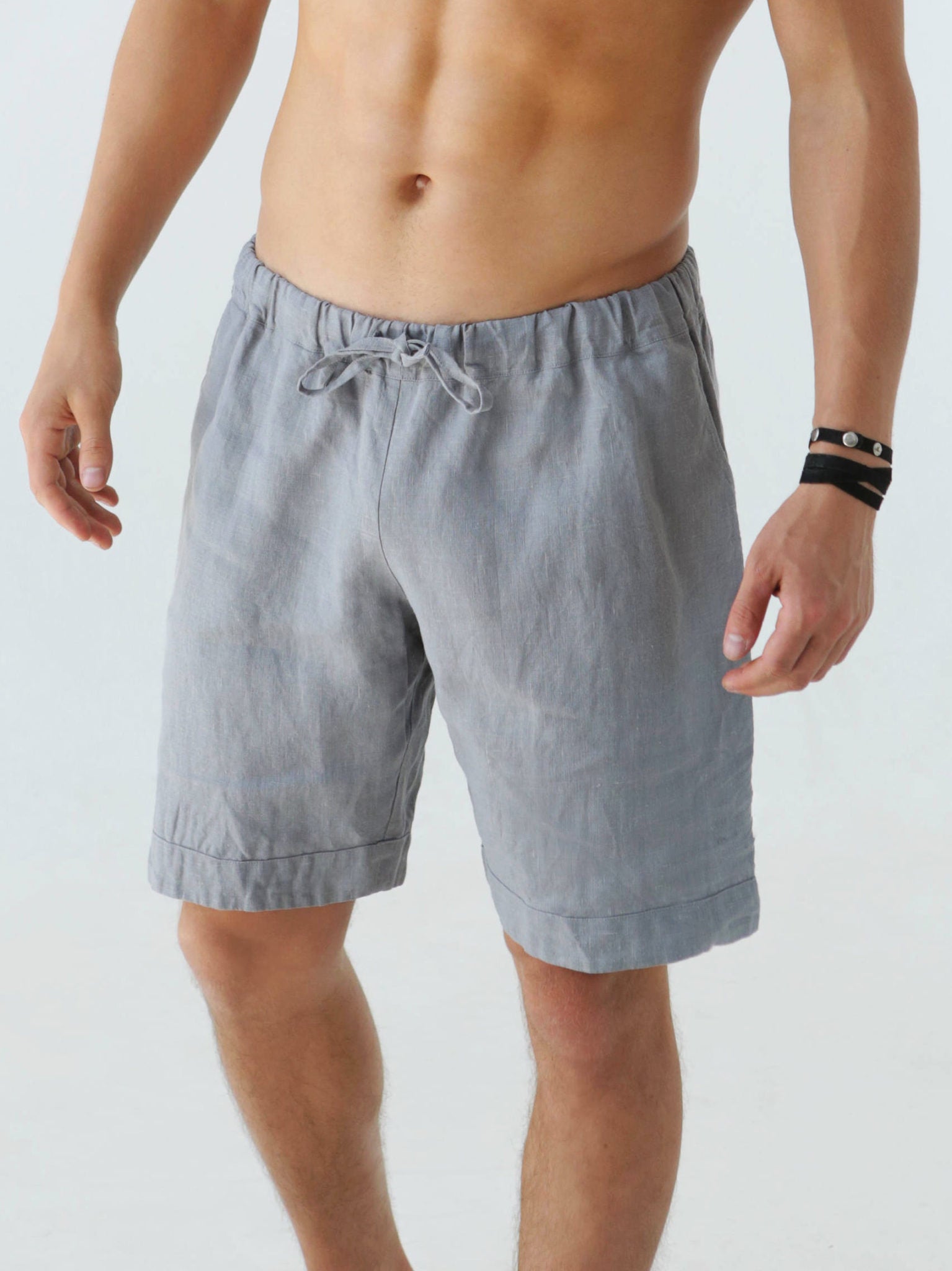 Men’s linen shorts ASH in Light grey
