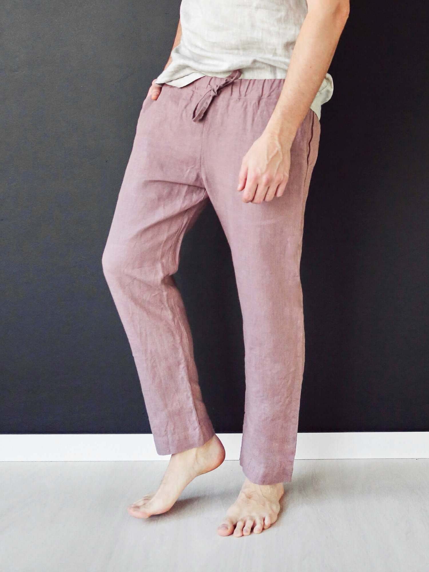 Men’s linen pants ASH in Latte