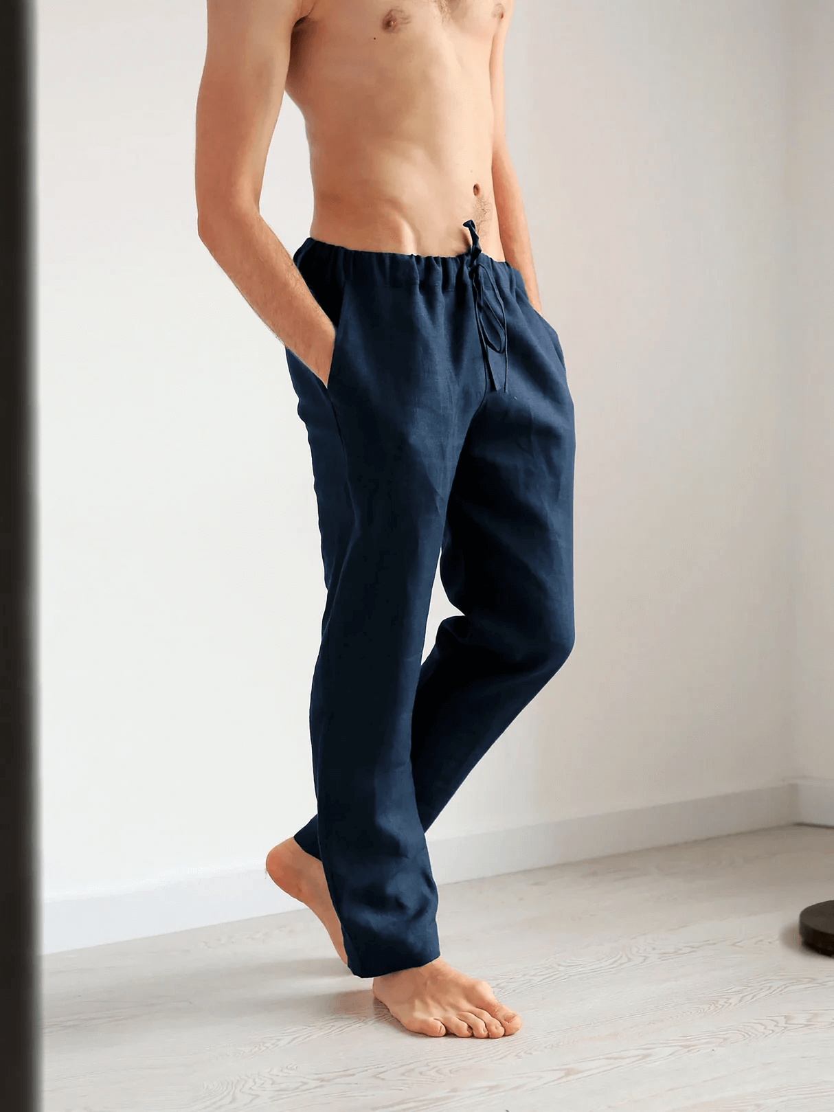 Men’s linen pants ASH in Dark blue